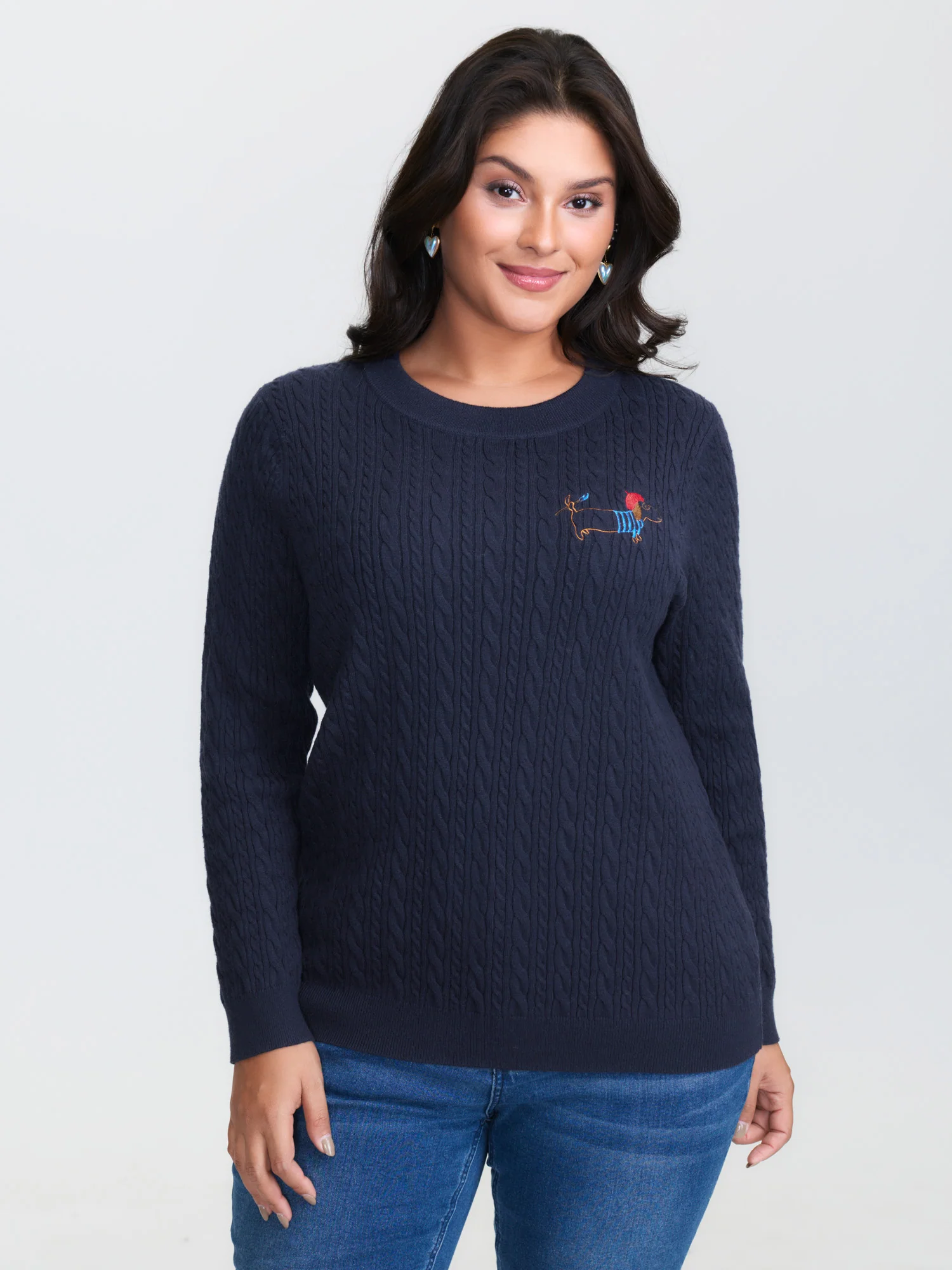 Supersoft Textured Puppy Embroidered Pullover - Image 2