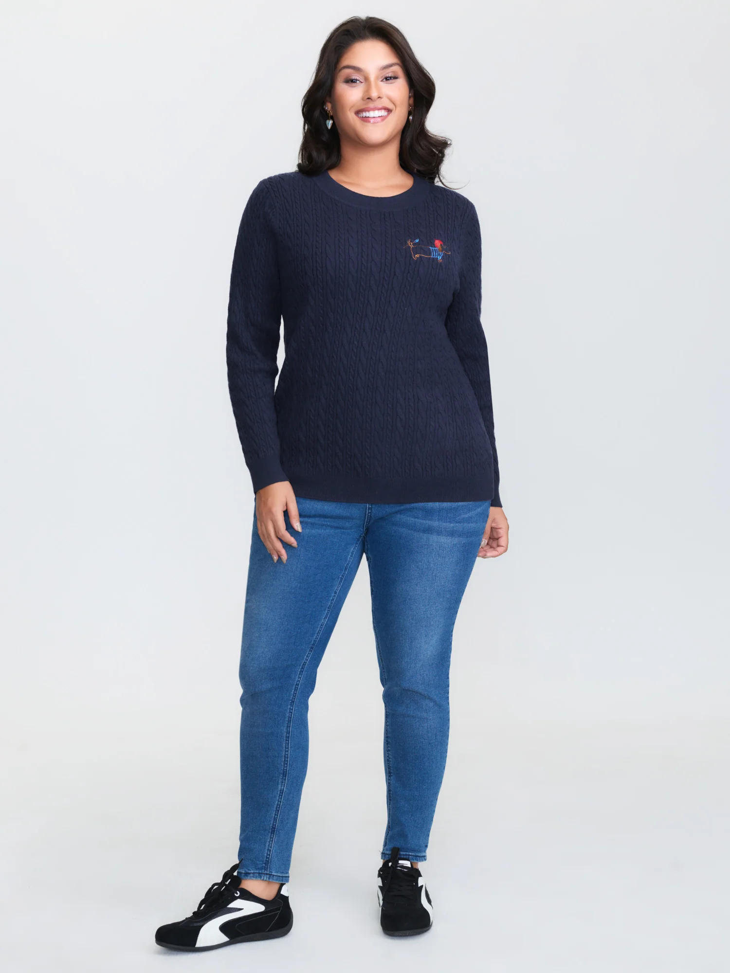 Supersoft Textured Puppy Embroidered Pullover - Image 3