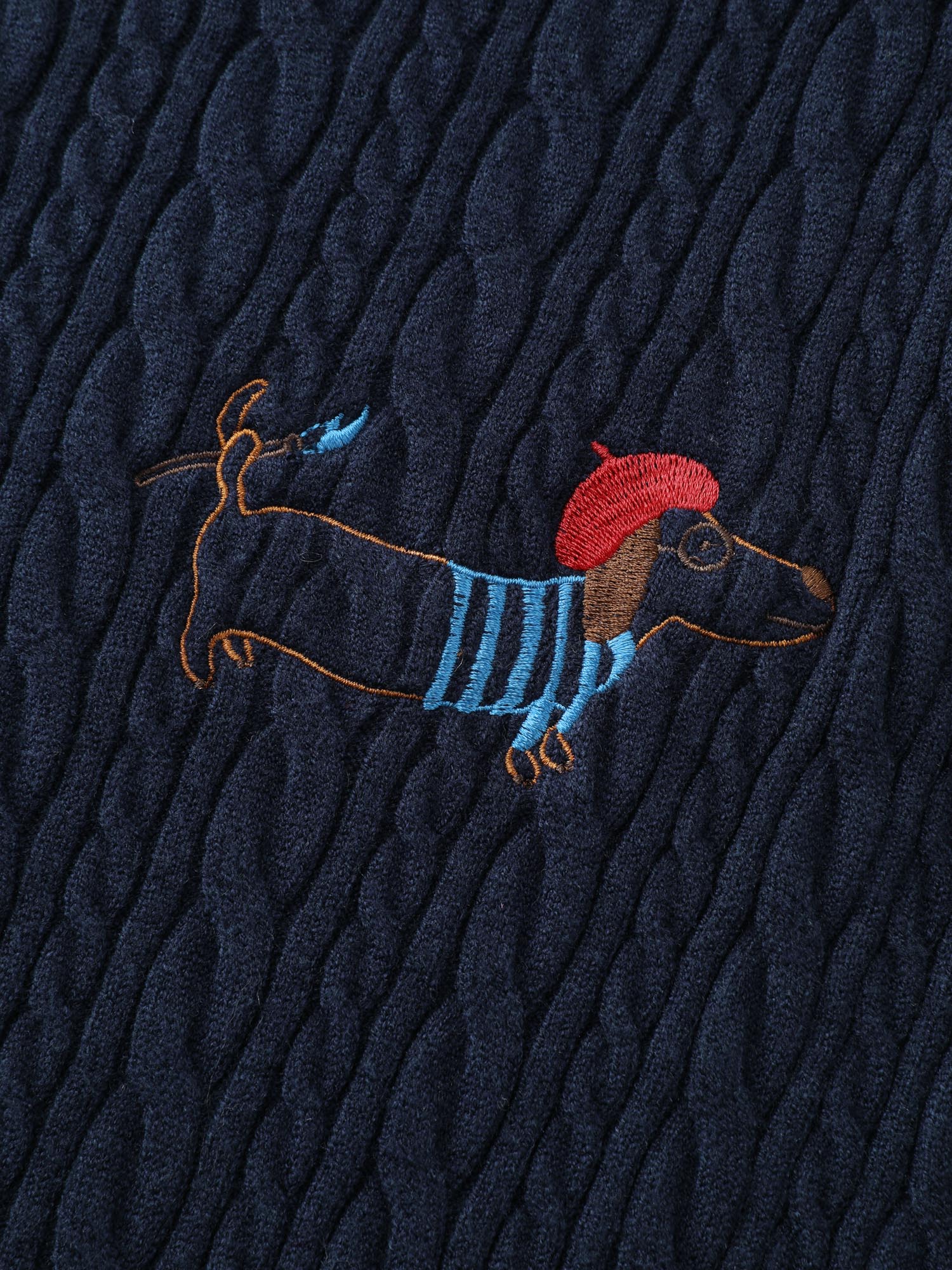 Supersoft Textured Puppy Embroidered Pullover - Image 6
