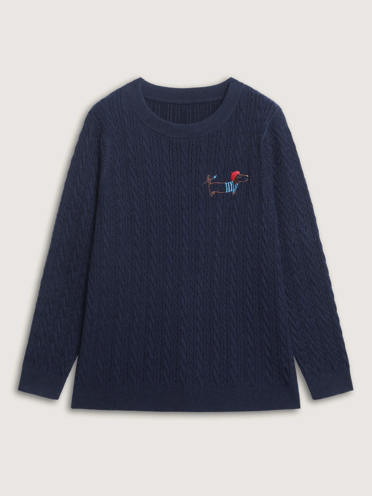 Supersoft Textured Puppy Embroidered Pullover - Image 7