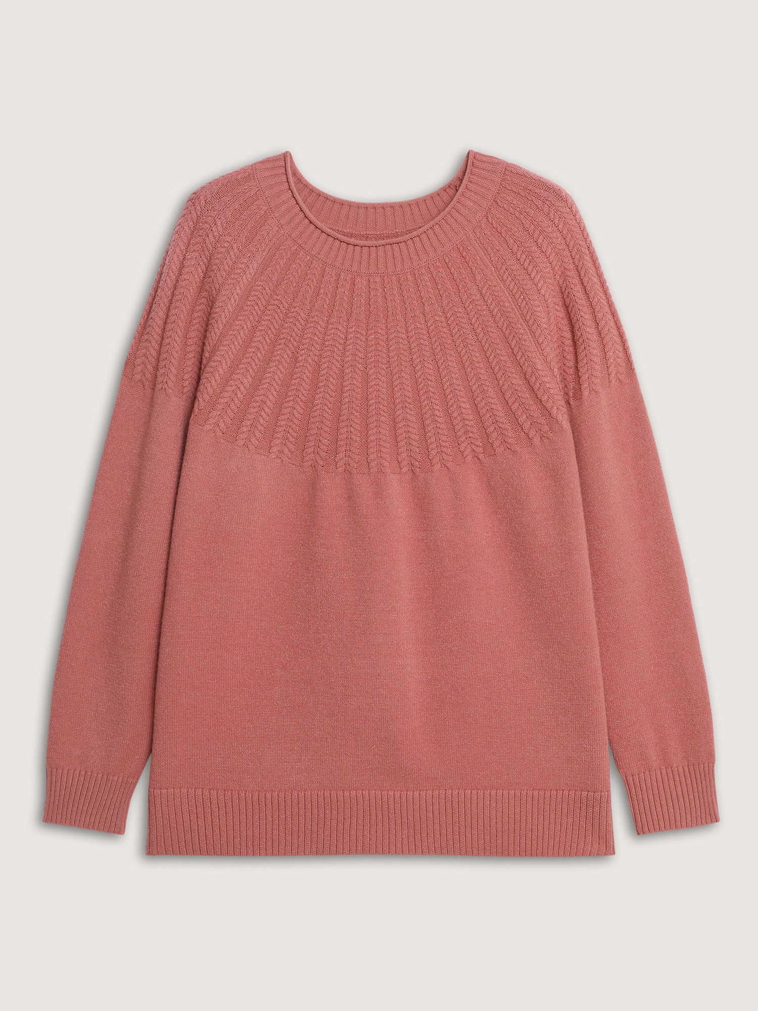 Supersoft Textured Ribbed Hem Drop Shoulder Pullover - Image 5