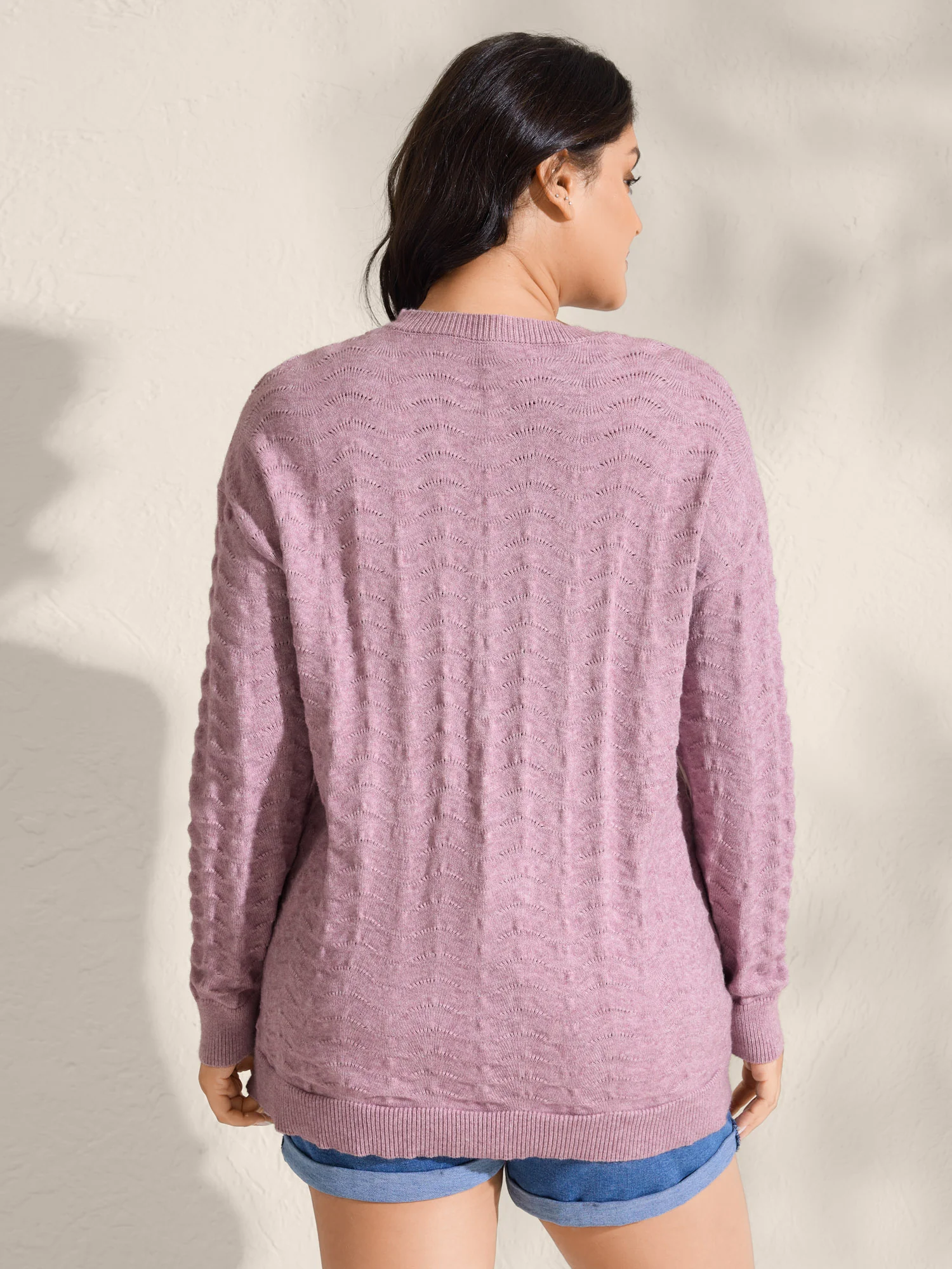 Supersoft Textured Round Neck Cut-Out Pullover - Image 4