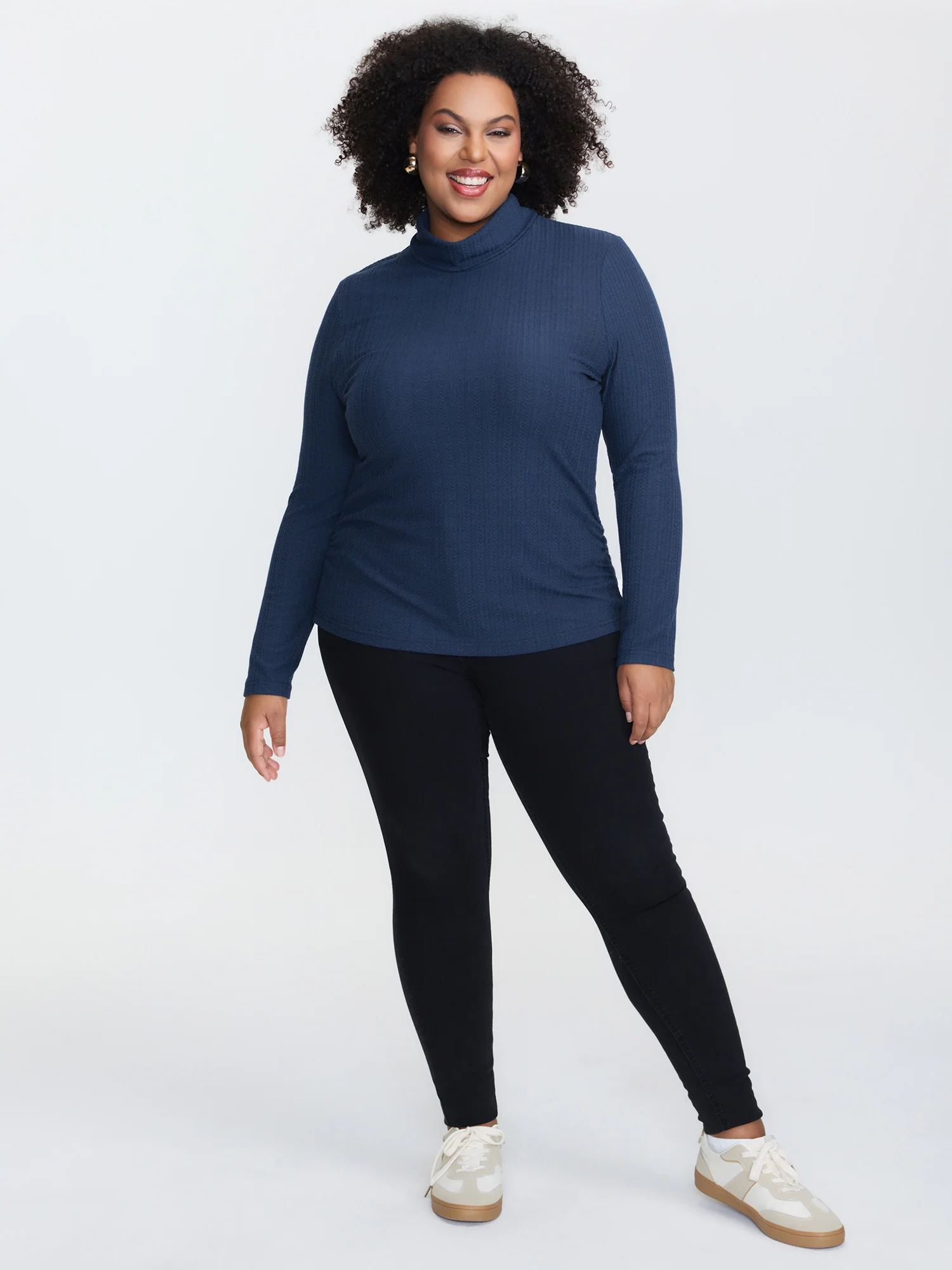 Supersoft Textured Turtleneck T-Shirt - Image 4