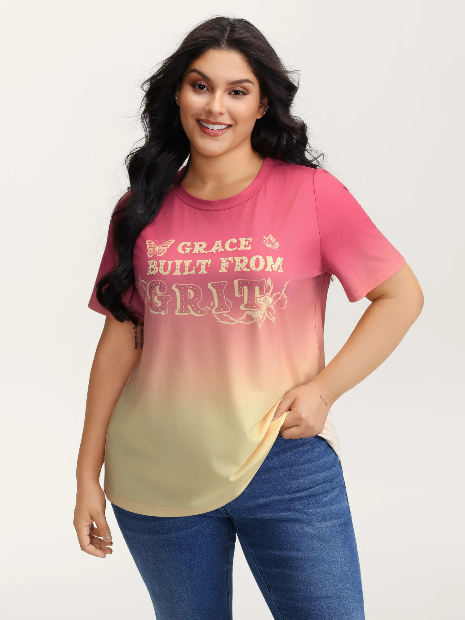 Supersoft Tie-Dye Gradient Graphic T-Shirt - Image 2
