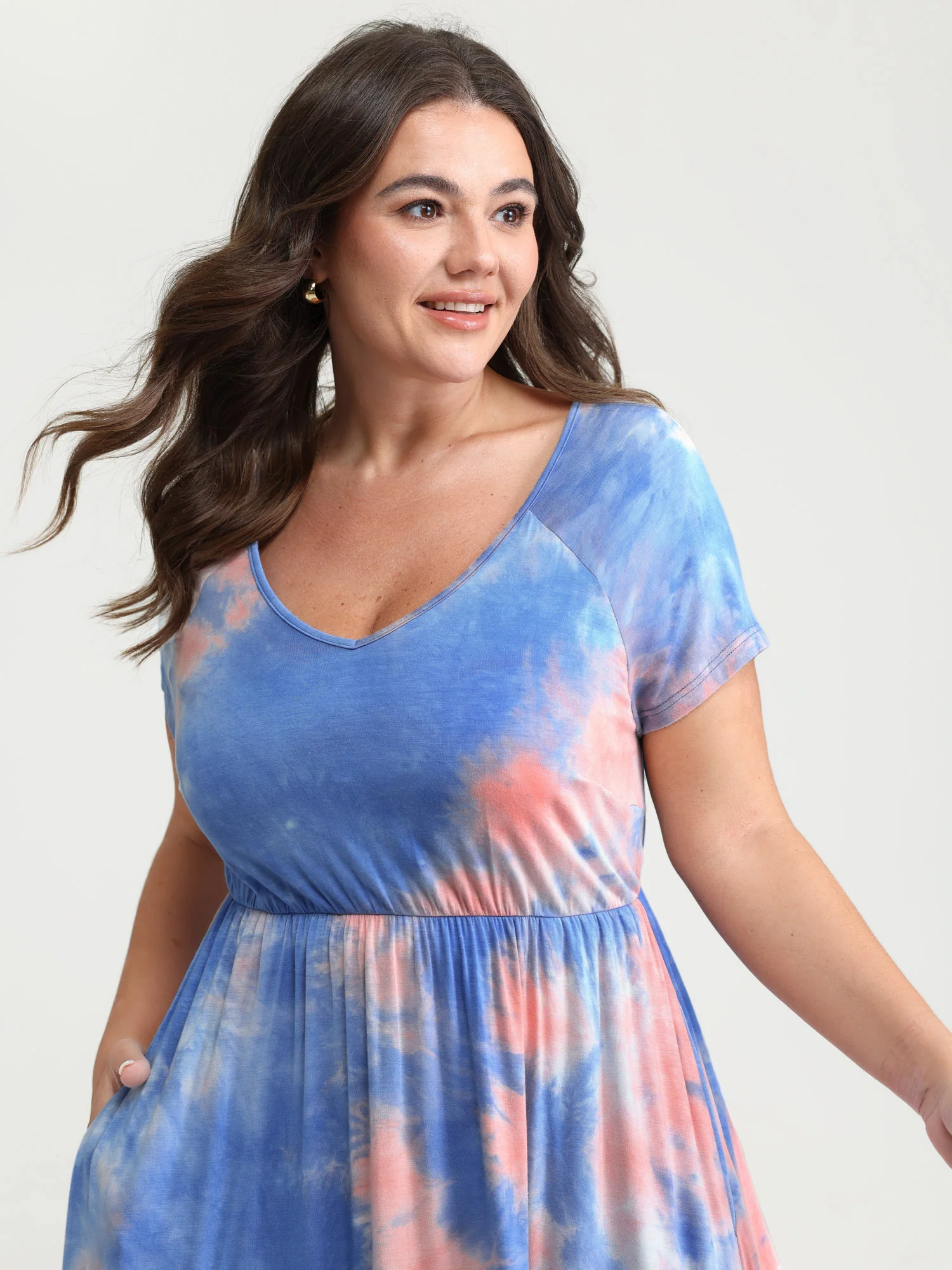 Supersoft Tie-Dye Pockets Midi Dress - Image 2