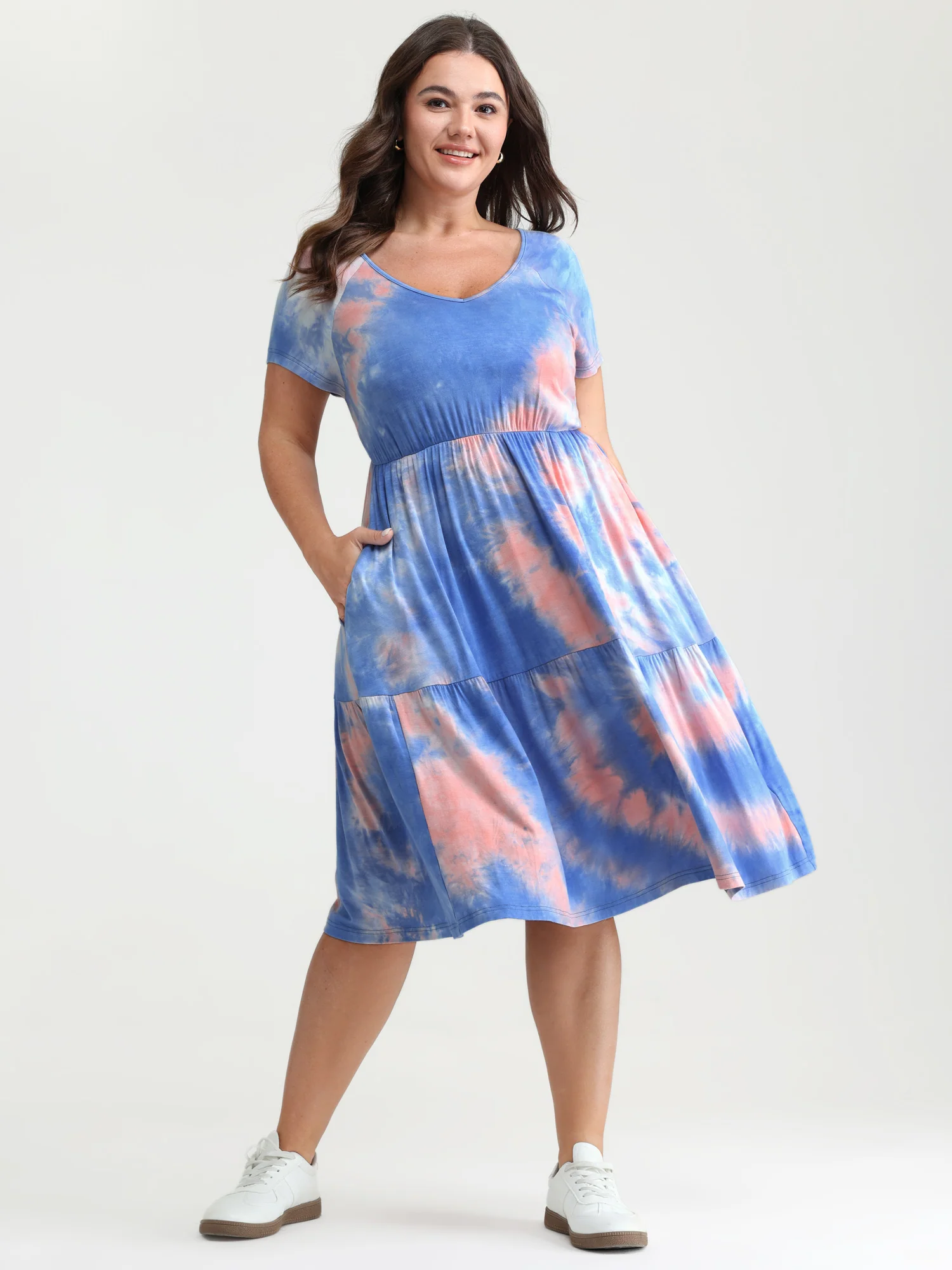 Supersoft Tie-Dye Pockets Midi Dress - Image 3