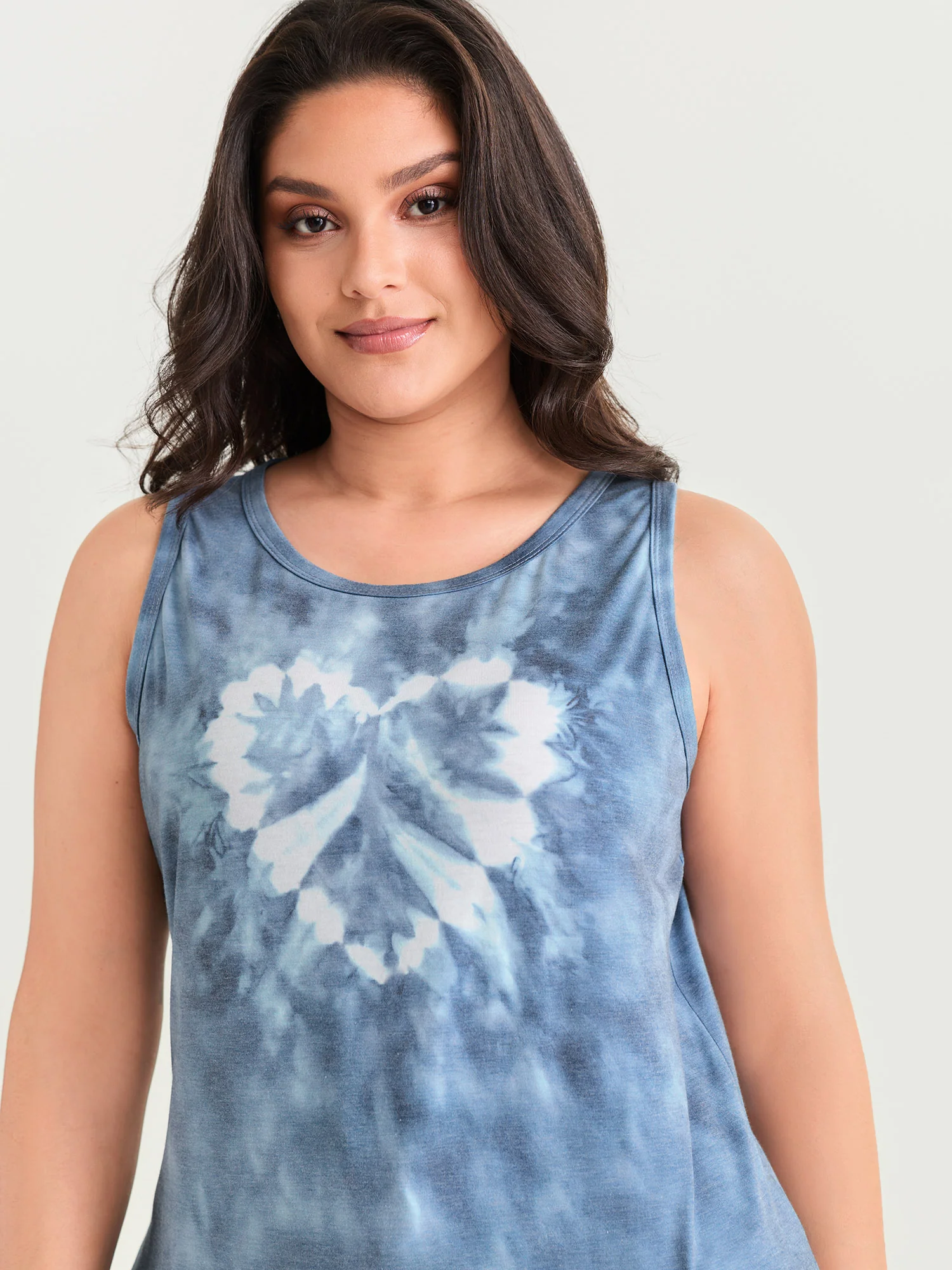 Supersoft Tie-Dye Round Neck Loose Fit Tank Top - Image 2