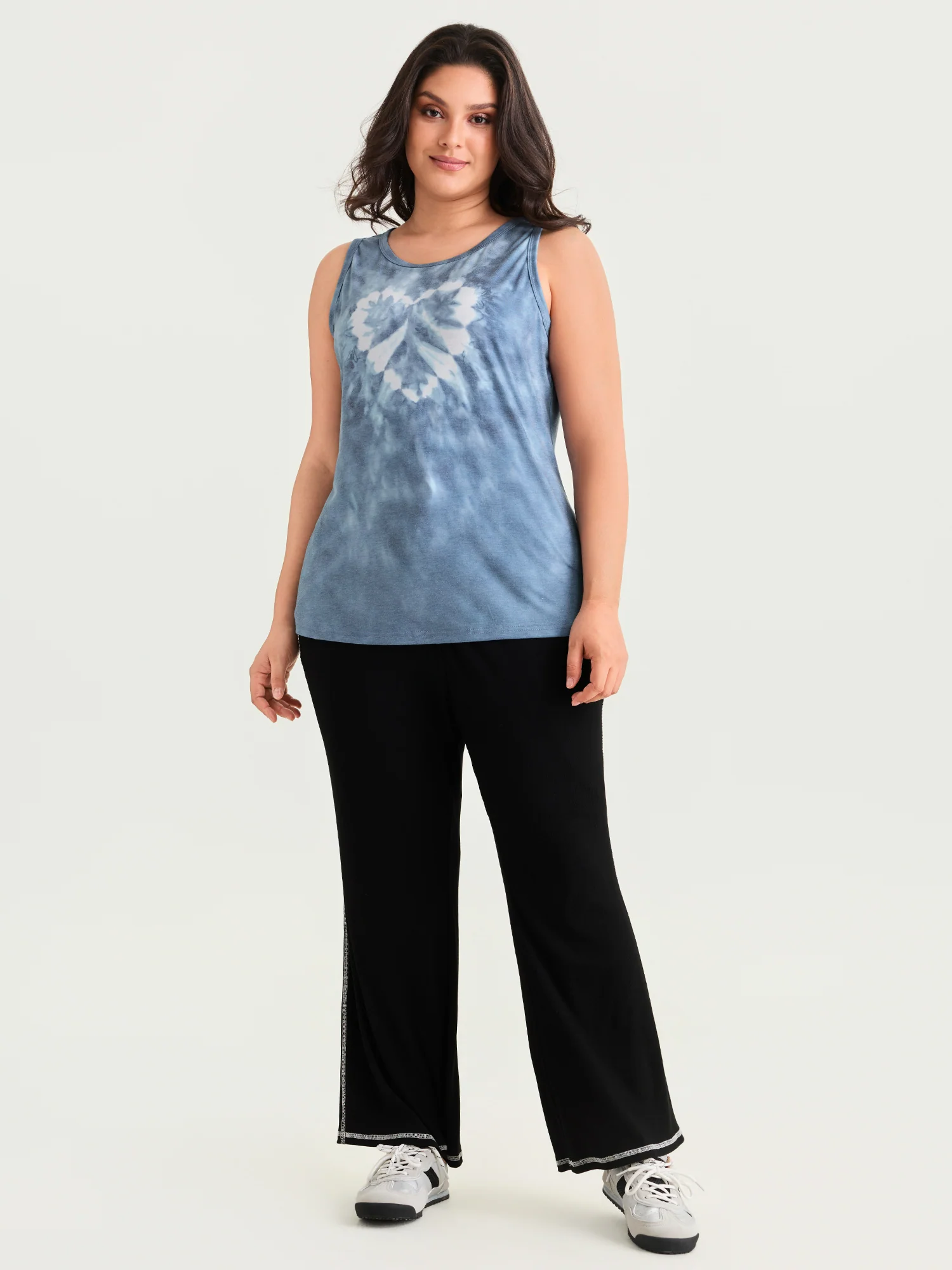 Supersoft Tie-Dye Round Neck Loose Fit Tank Top - Image 3