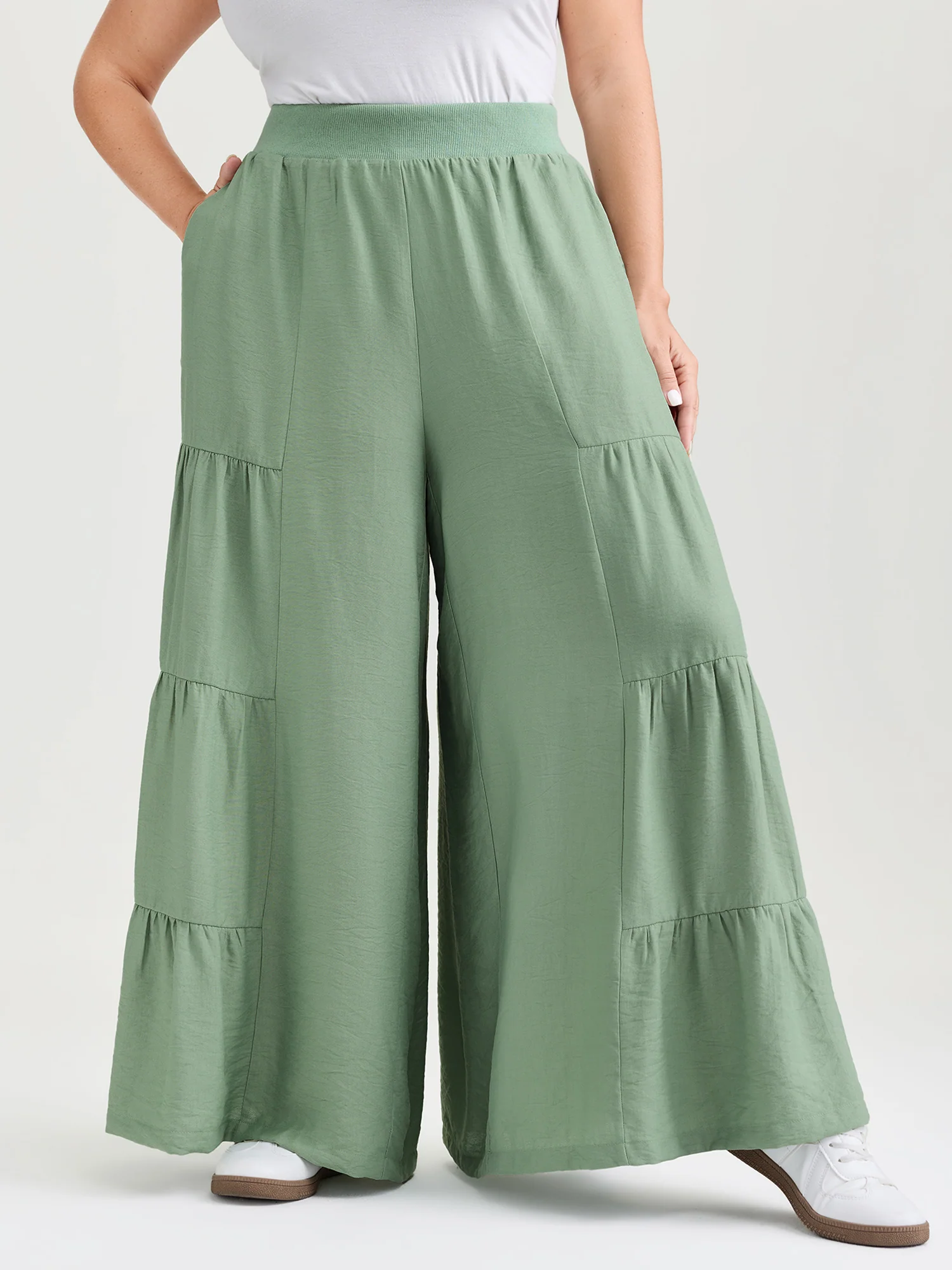 Supersoft Tiered Wide-Leg Pants - Image 2