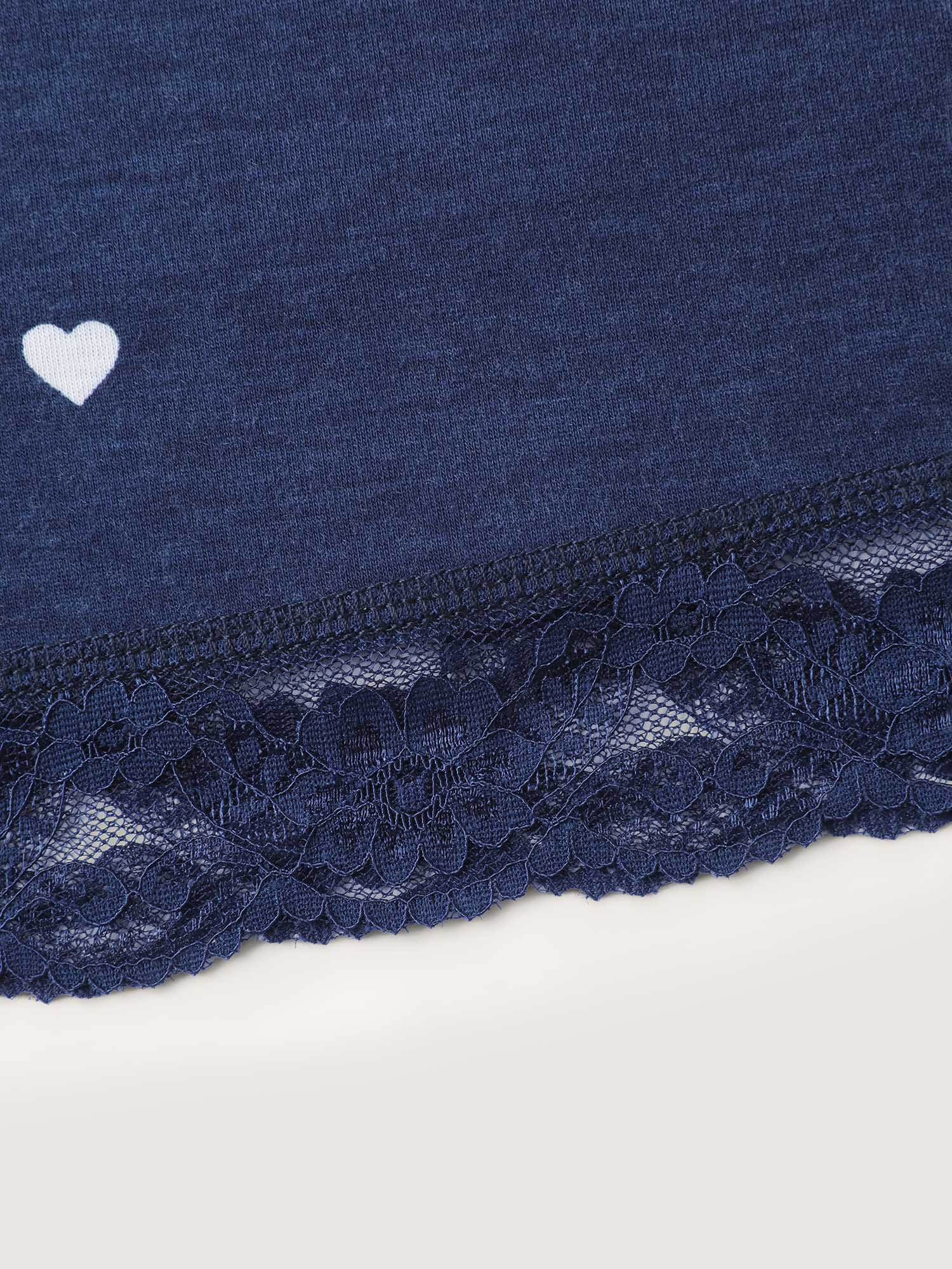 Supersoft Tiny Hearts Print Waist Drawstring Lounge Bottoms - Image 8