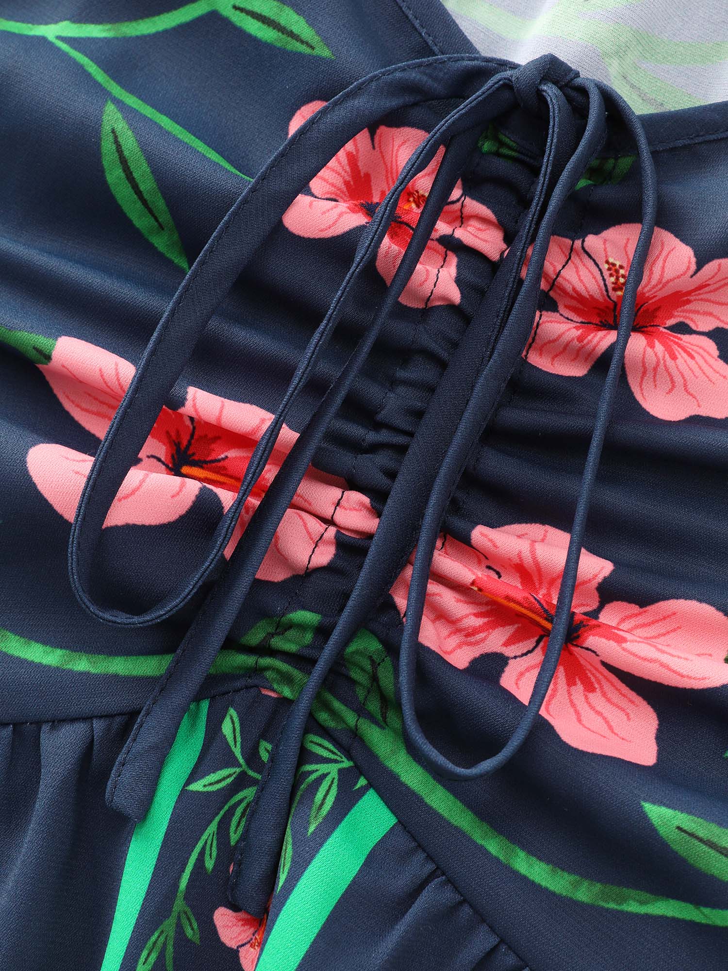 Supersoft Tropical Floral Print Drawstring Maxi Dress - Image 4