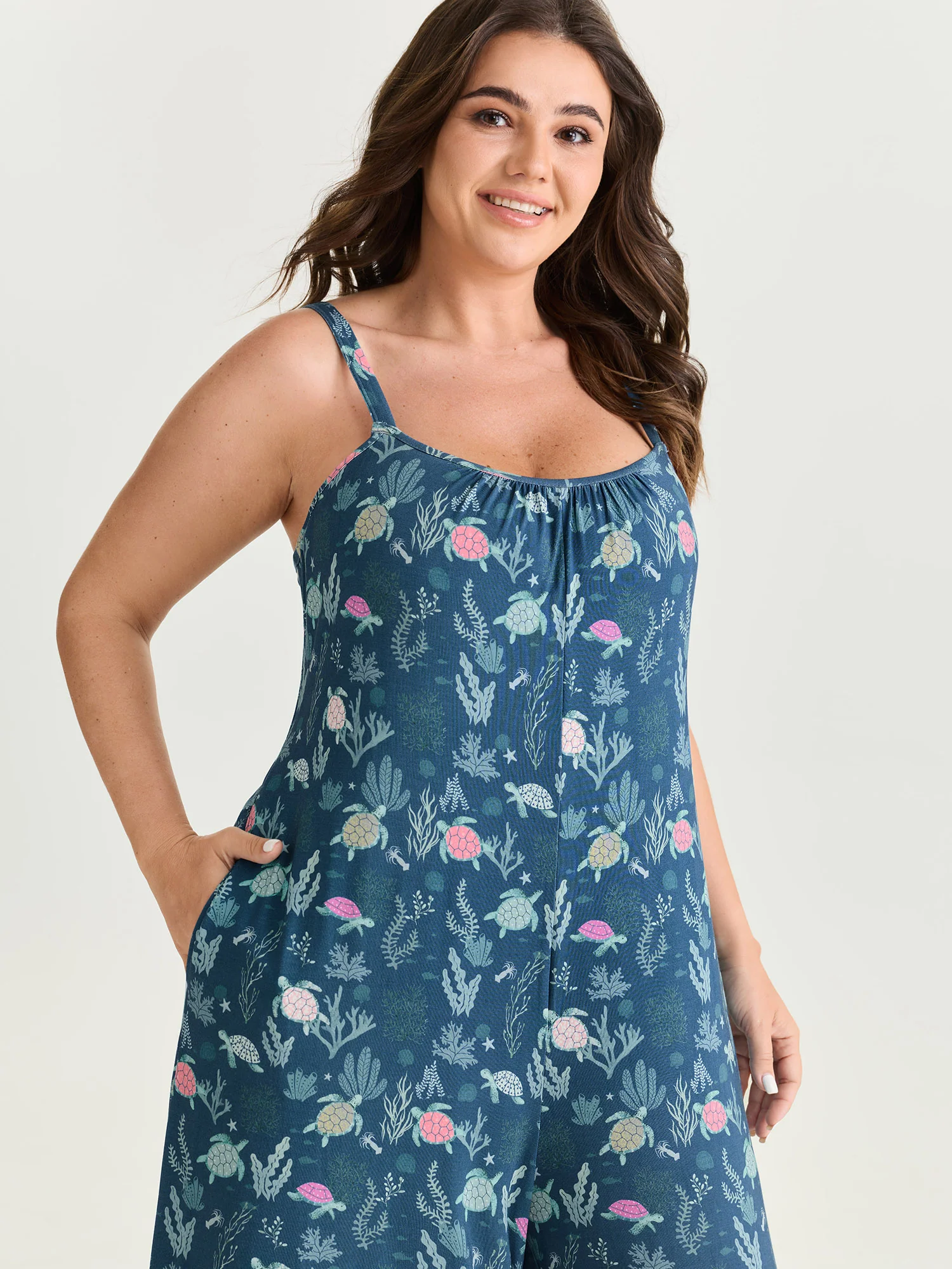 Supersoft Turtle Print Lounge Jumpsuit - Image 2