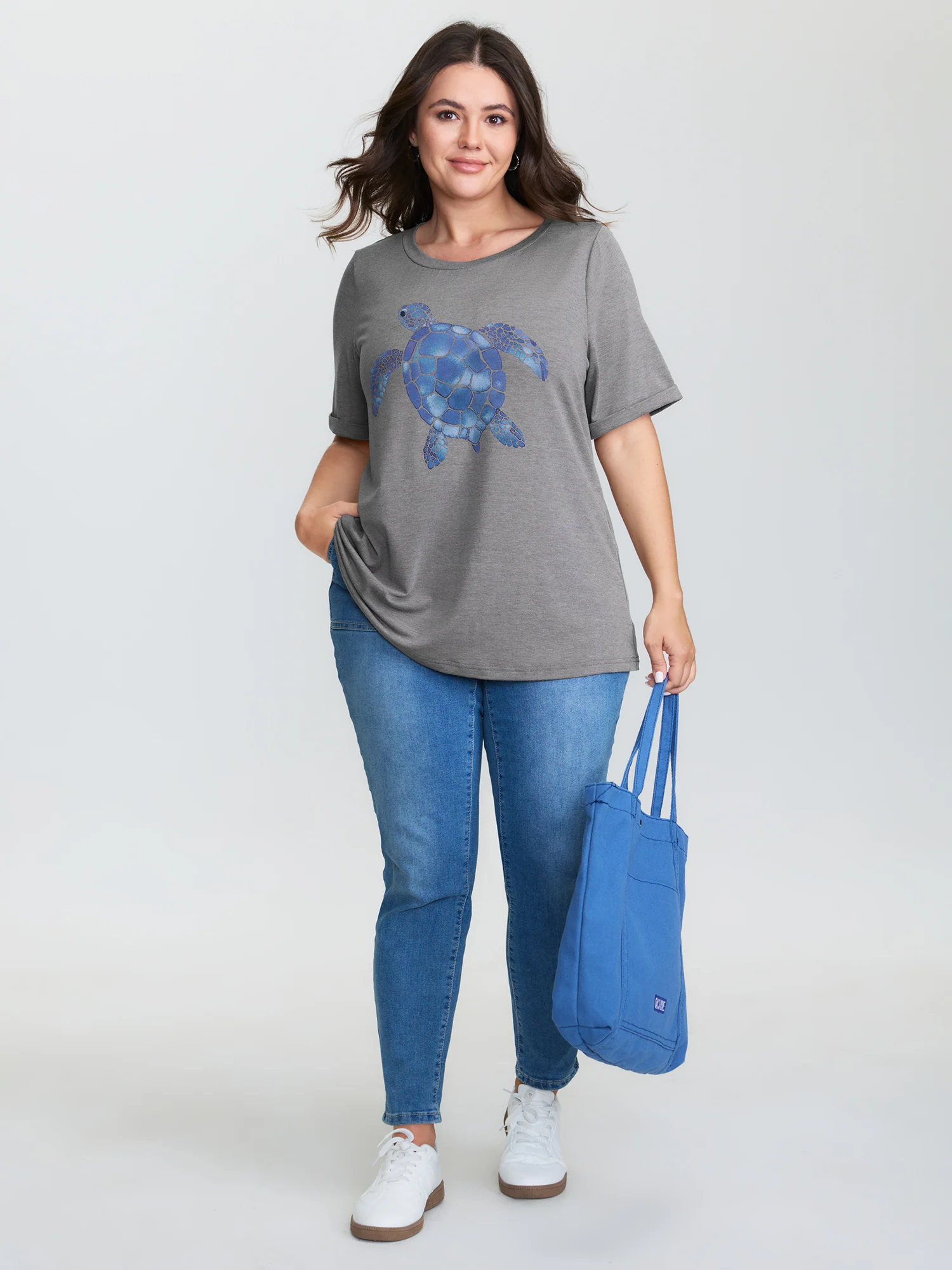 Supersoft Turtle Print Plain T-Shirt - Image 3