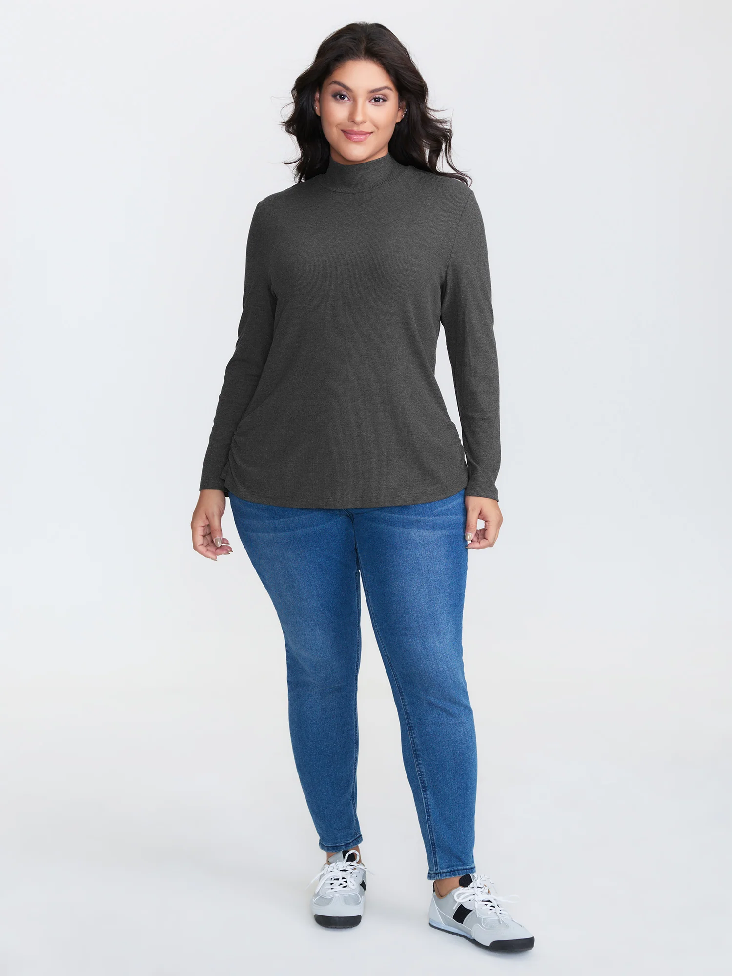 Supersoft Turtleneck Ribbed T-Shirt - Image 2