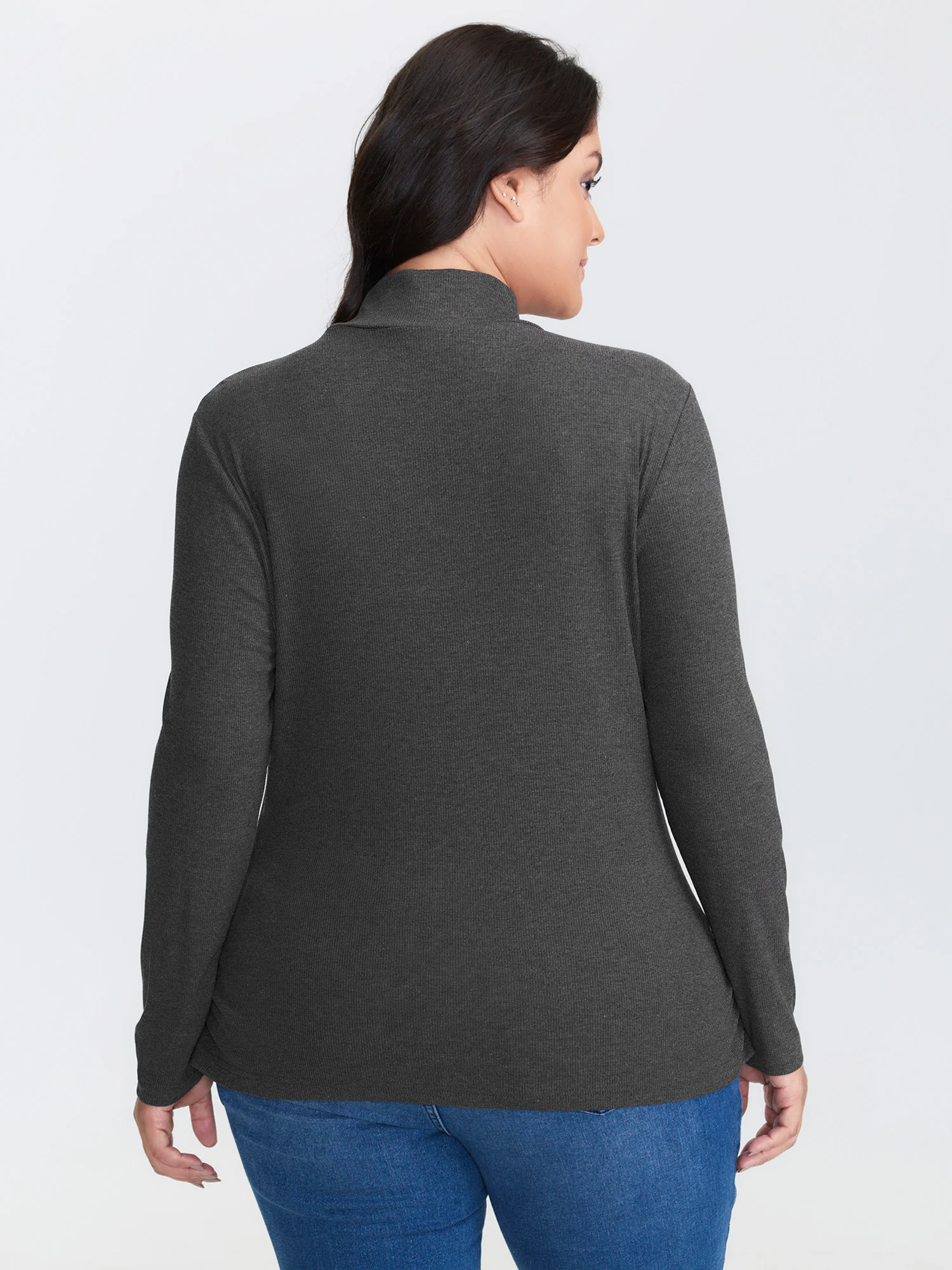 Supersoft Turtleneck Ribbed T-Shirt - Image 4