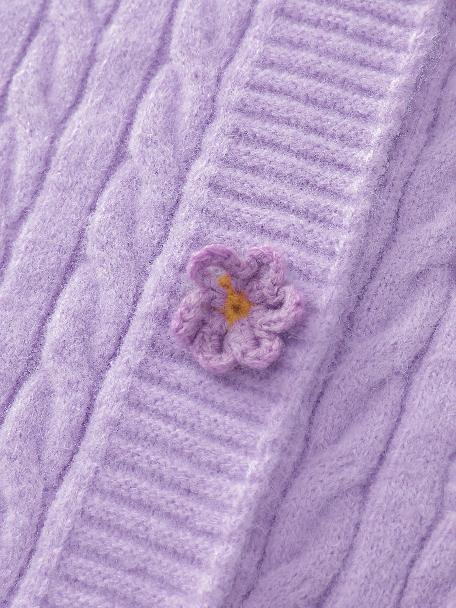 Supersoft Twist Textured Floral Buttons Knit Cardigan - Image 7