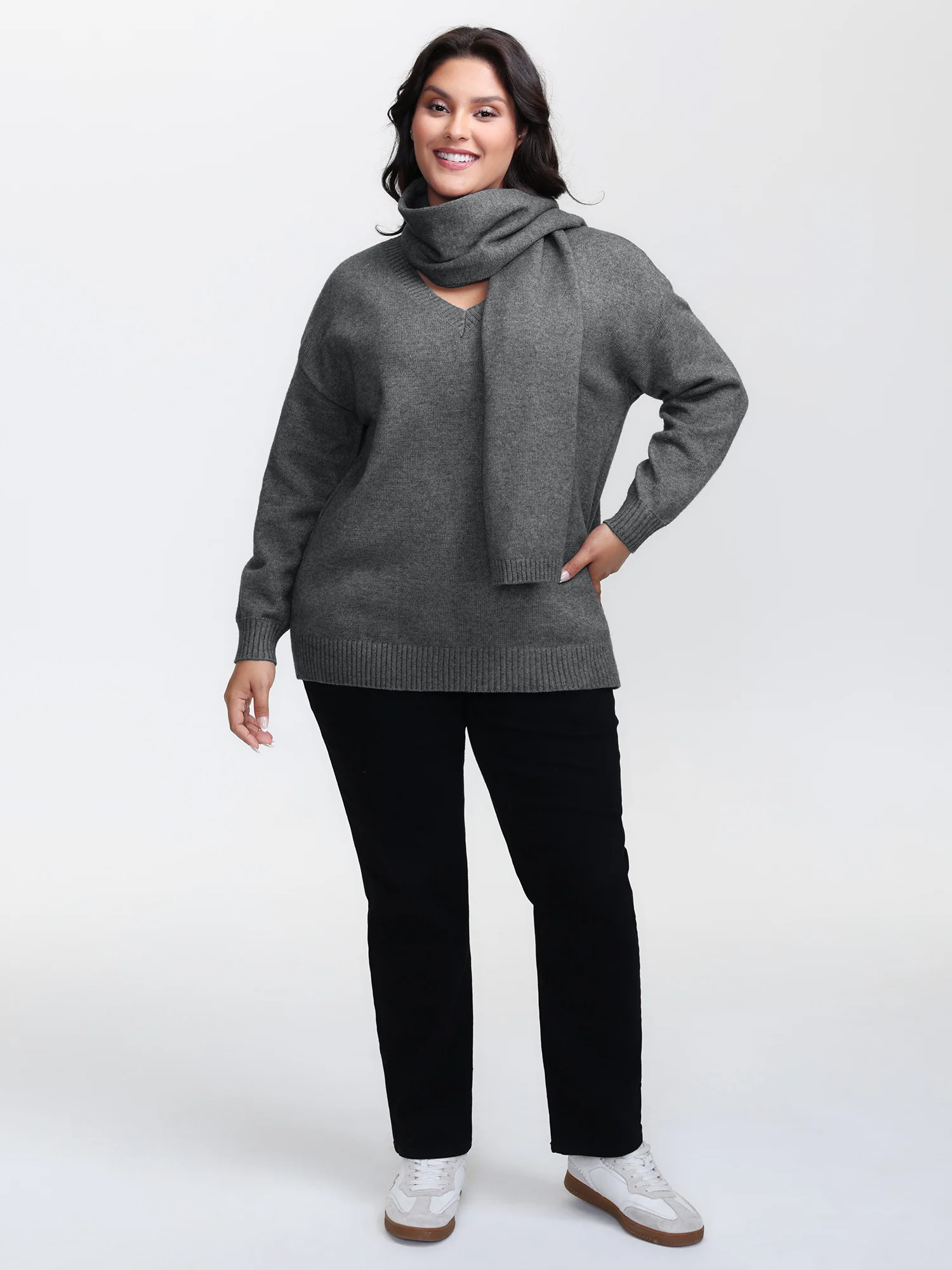 Supersoft Two-Piece Scarf Cozy Pullover - Image 5