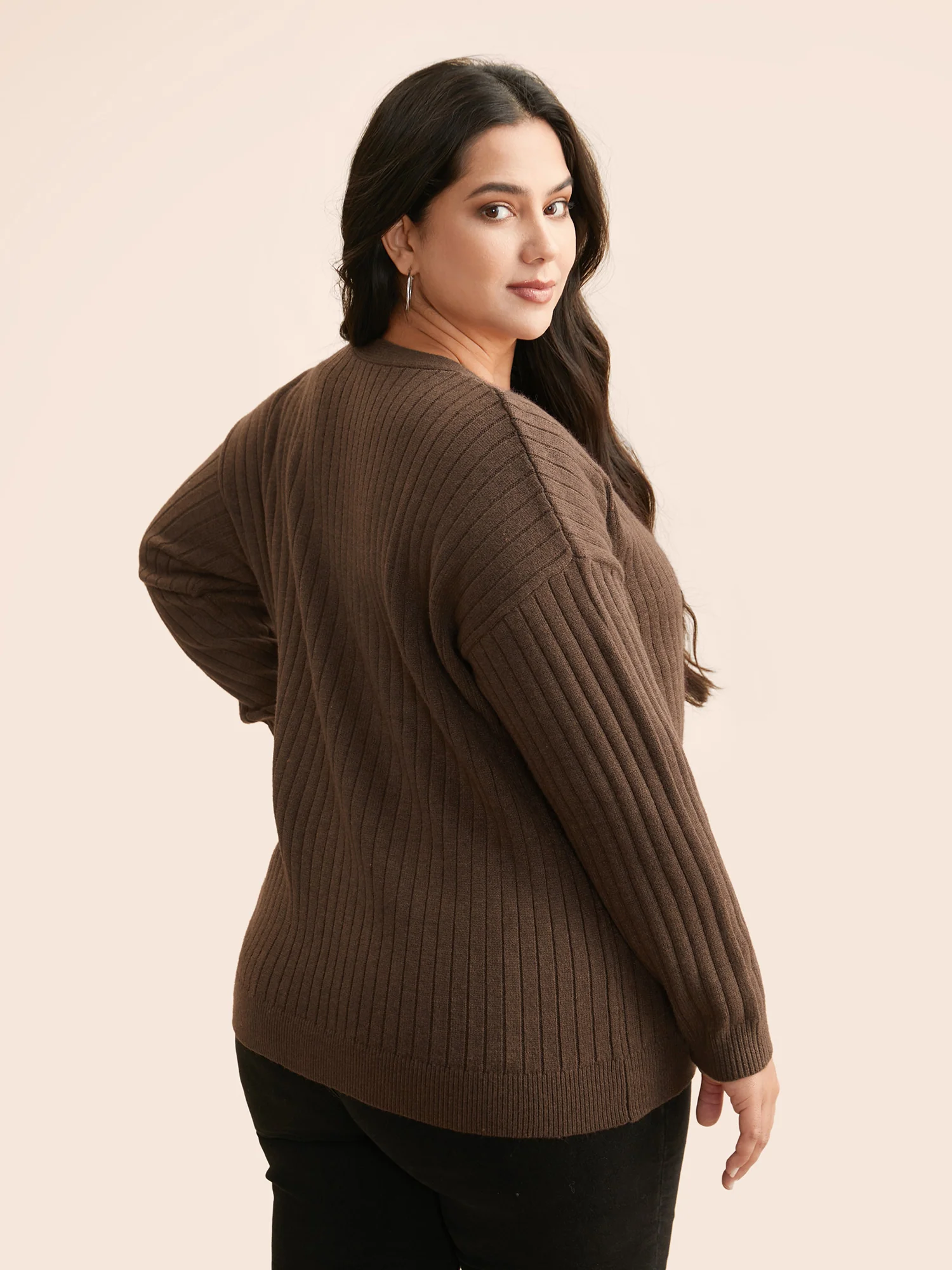 Supersoft V-Neck Cable Knit Cardigan - Image 2