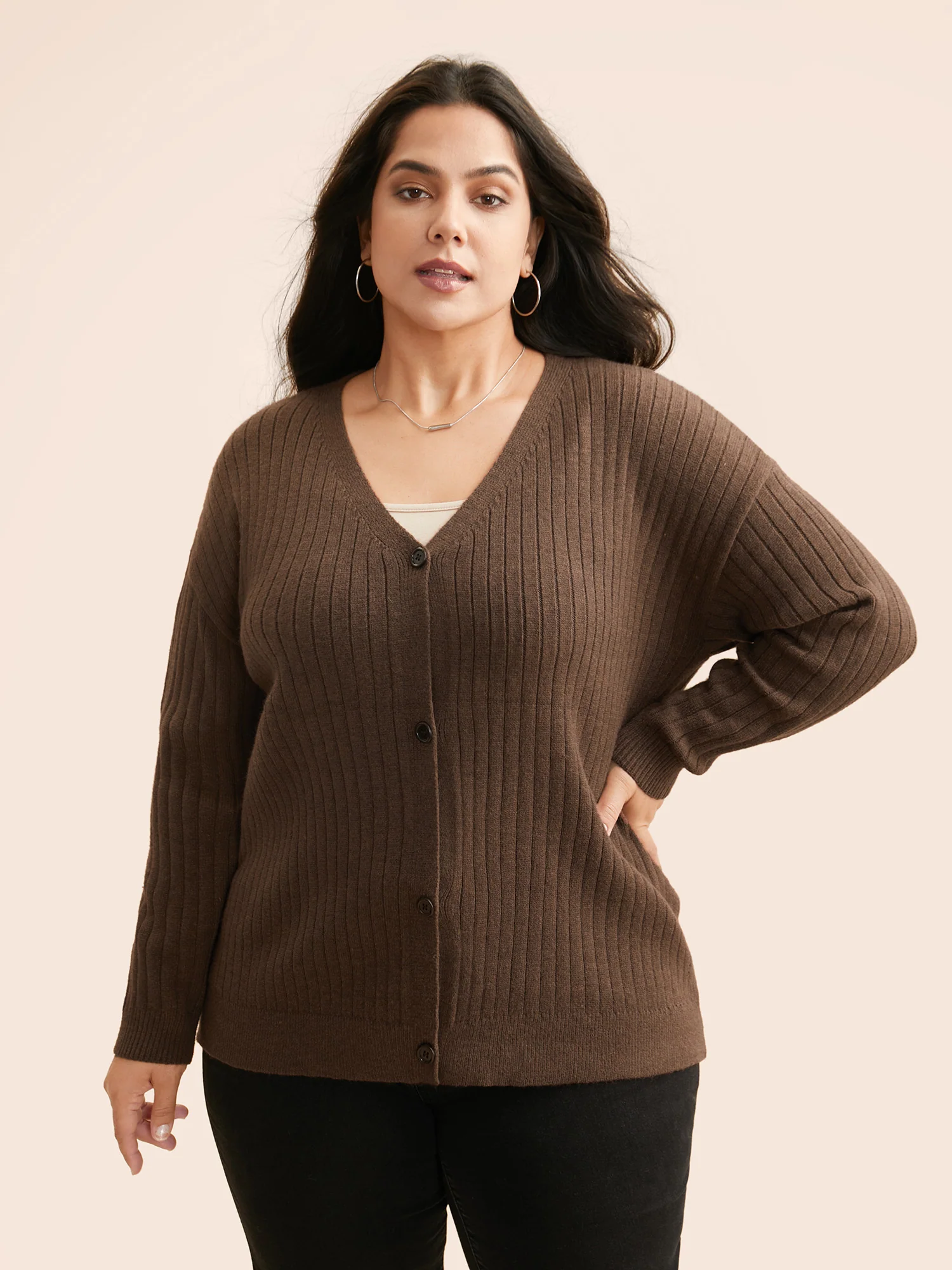 Supersoft V-Neck Cable Knit Cardigan - Image 4