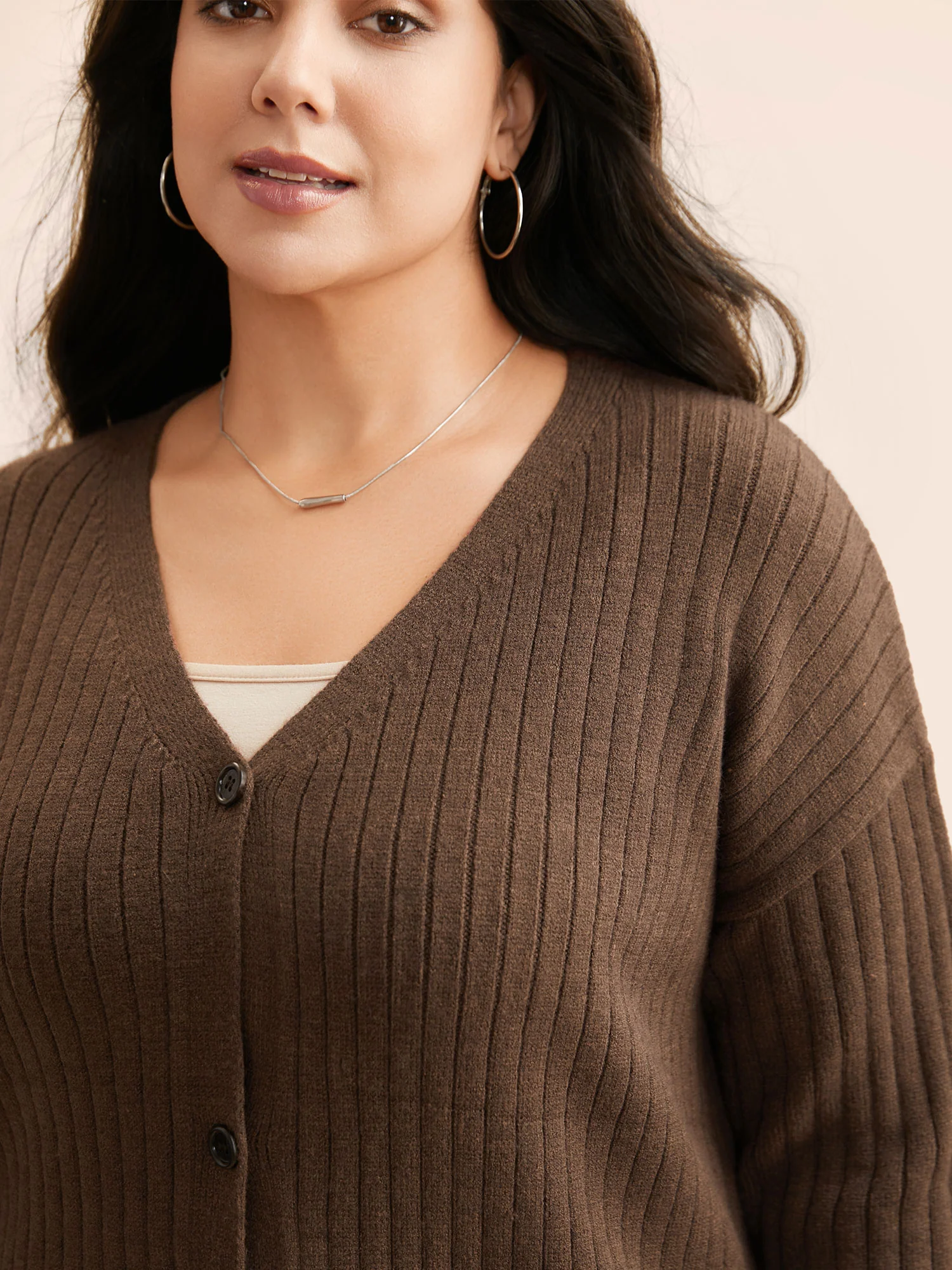 Supersoft V-Neck Cable Knit Cardigan - Image 5
