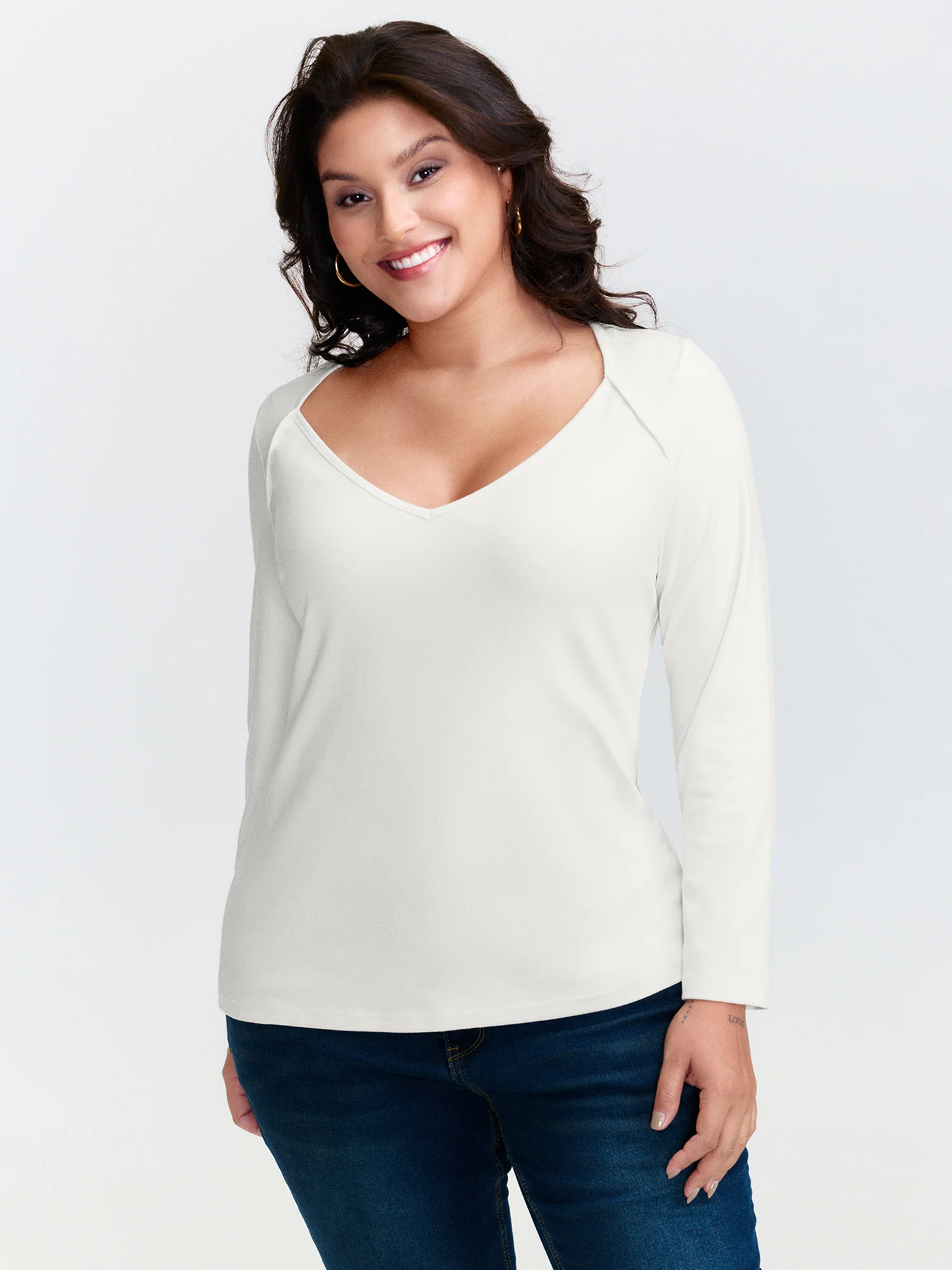 Supersoft V-Neck Fitted T-Shirt - Image 2