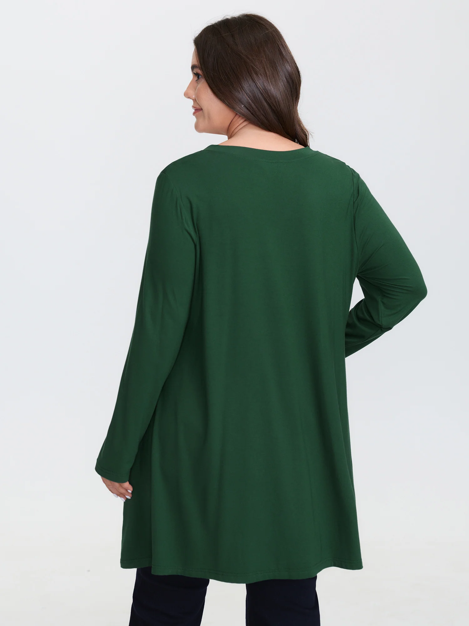 Supersoft V Neck High Low Hem T-Shirt - Image 6