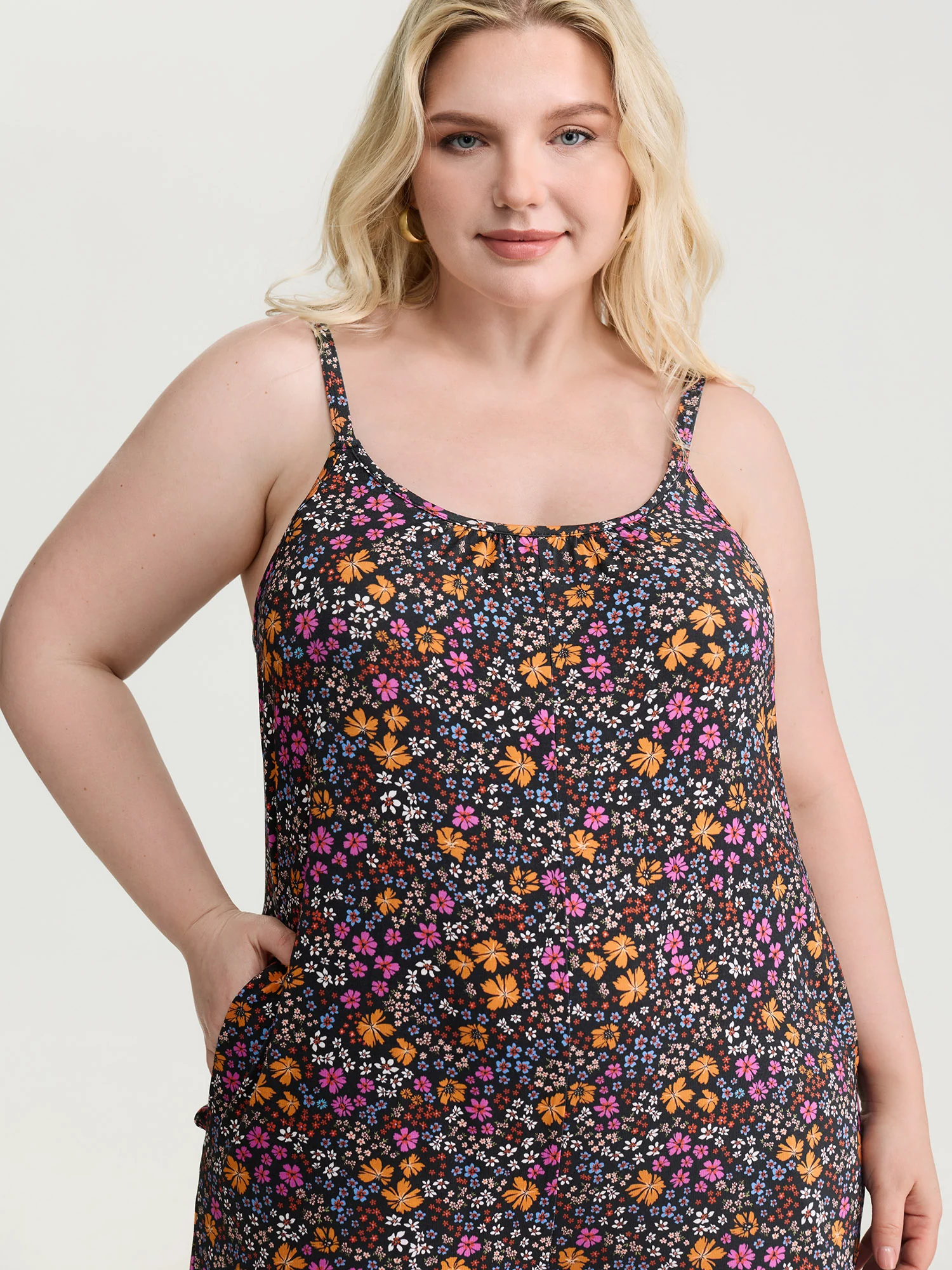 Supersoft Vibrant Floral Print Stretchy Jumpsuit - Image 2