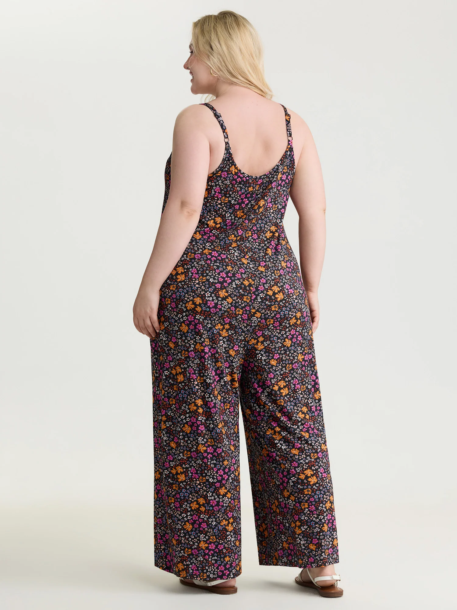Supersoft Vibrant Floral Print Stretchy Jumpsuit - Image 4