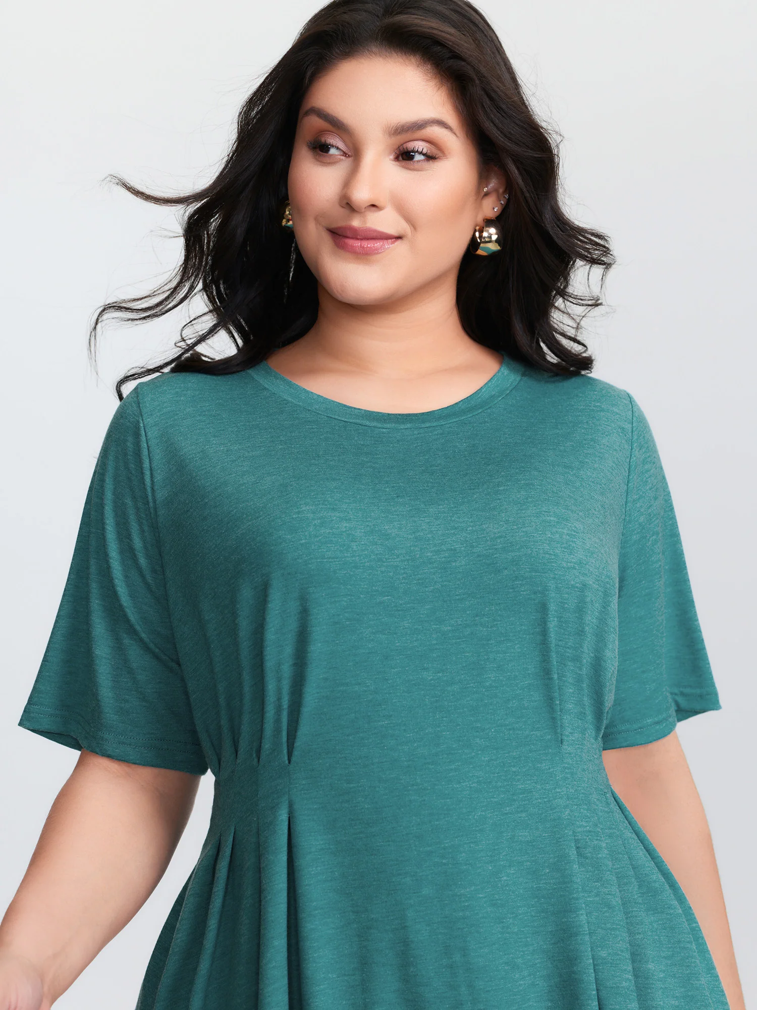 Supersoft Waist-Defining Pleated T-Shirt - Image 3