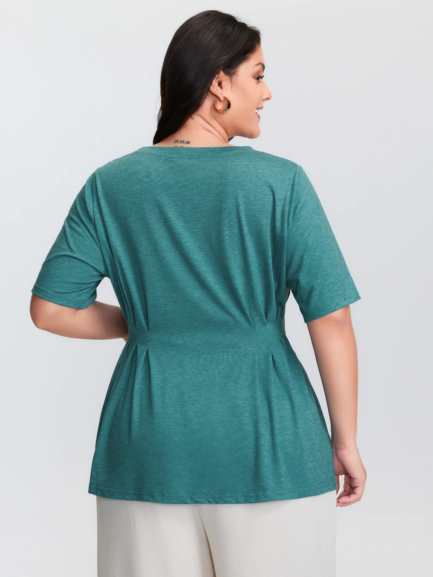 Supersoft Waist-Defining Pleated T-Shirt - Image 4