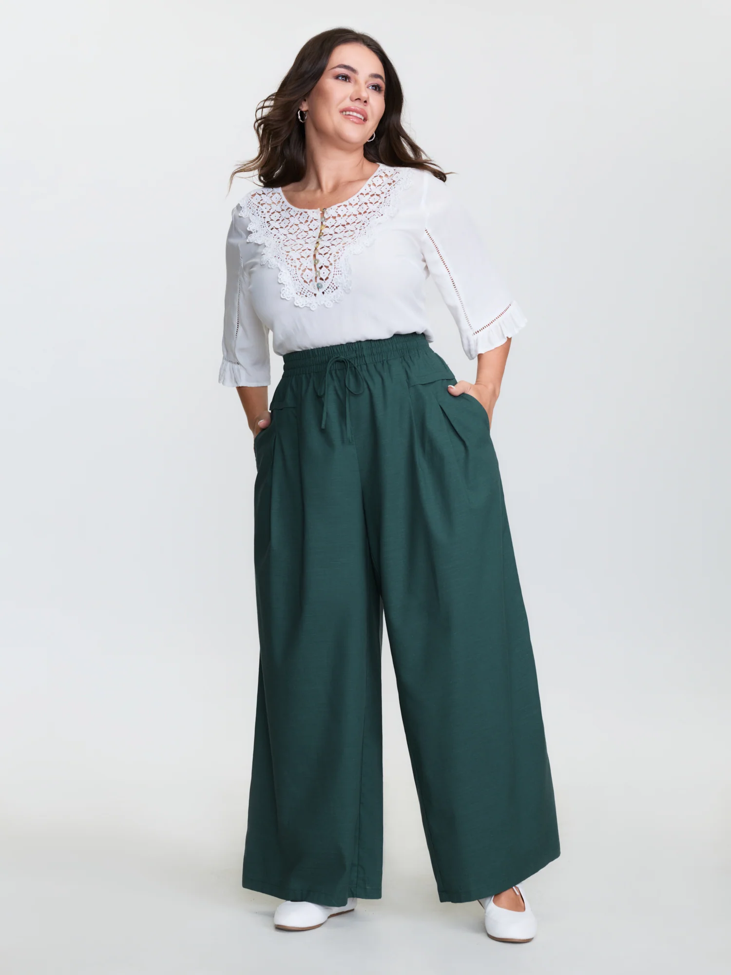 Supersoft Wide Waistband Drawstring Pants - Image 2