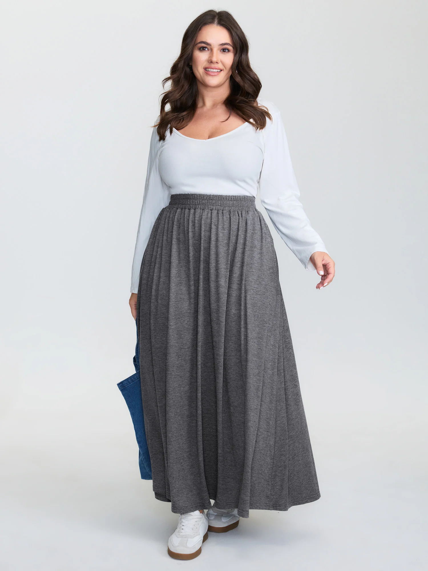 Supersoft Wide Waistband Maxi Skirt - Image 2