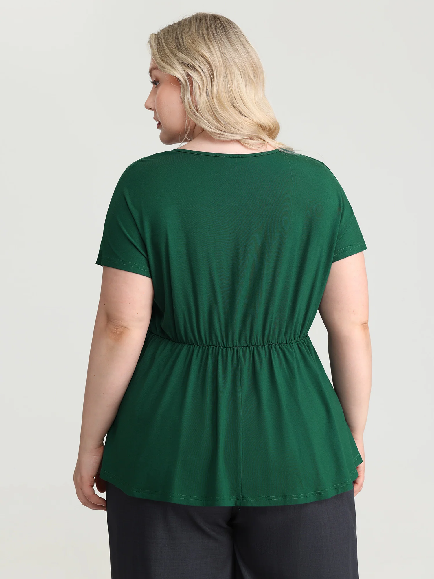 Supersoft Wrap Neckline Fit And Flare Top - Image 4