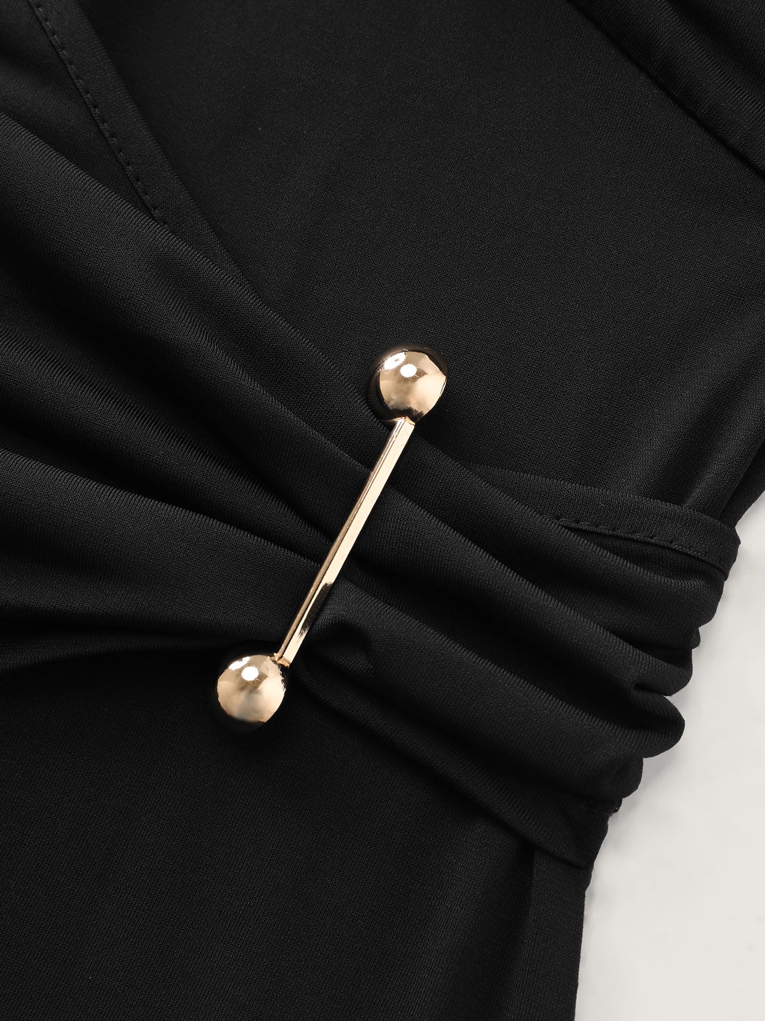Supersoft Wrap Neckline Side Tie Plain Top - Image 5