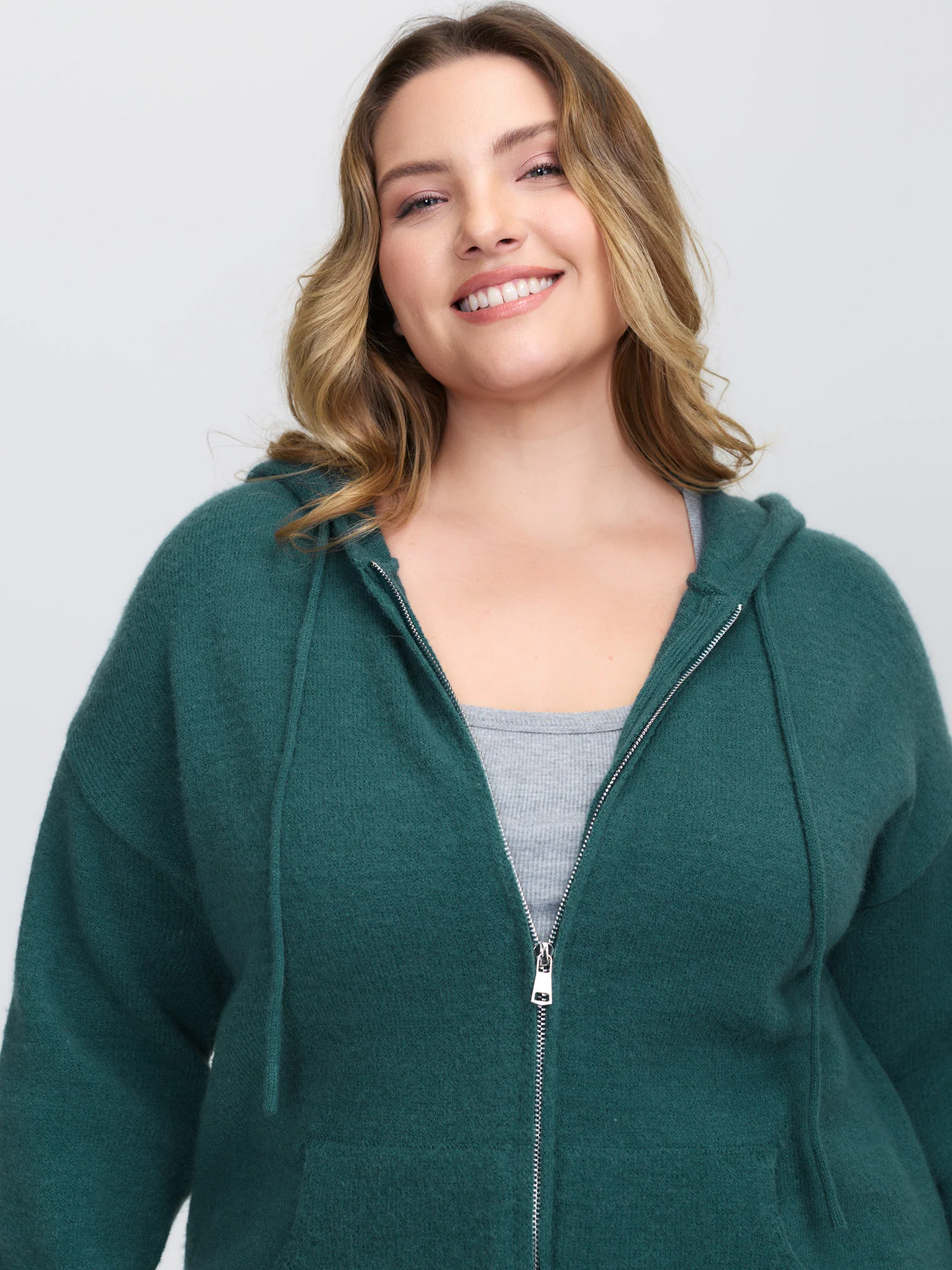 Supersoft Zipper Pockets Hooded Knit Cardigan - Image 5