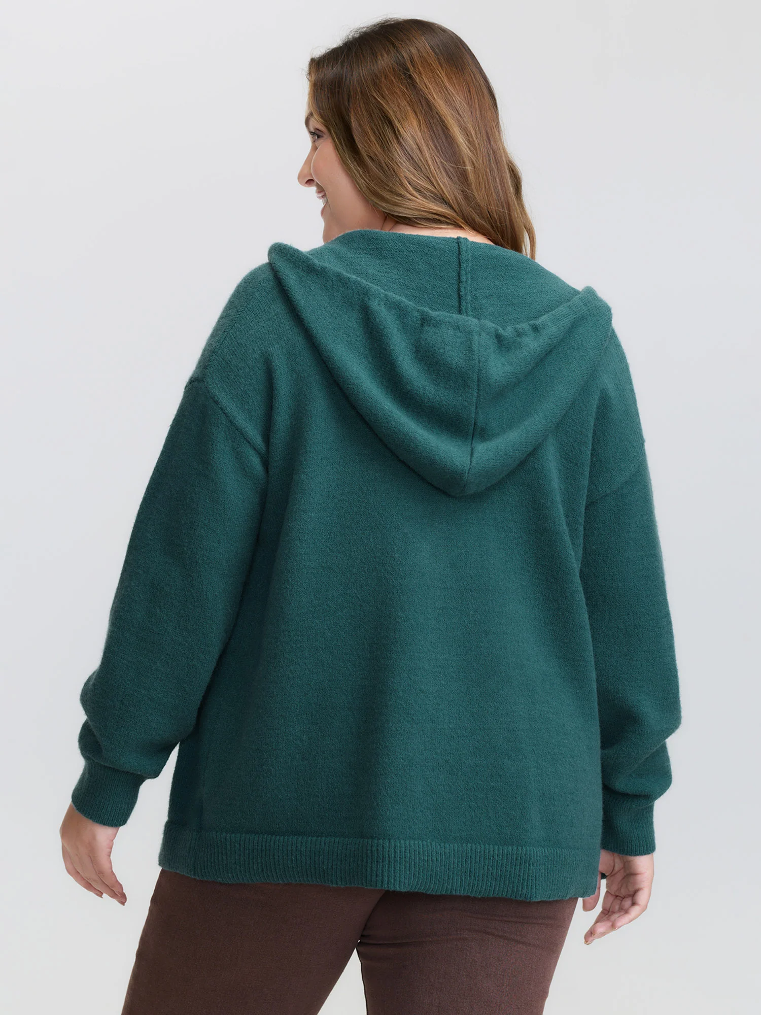 Supersoft Zipper Pockets Hooded Knit Cardigan - Image 6