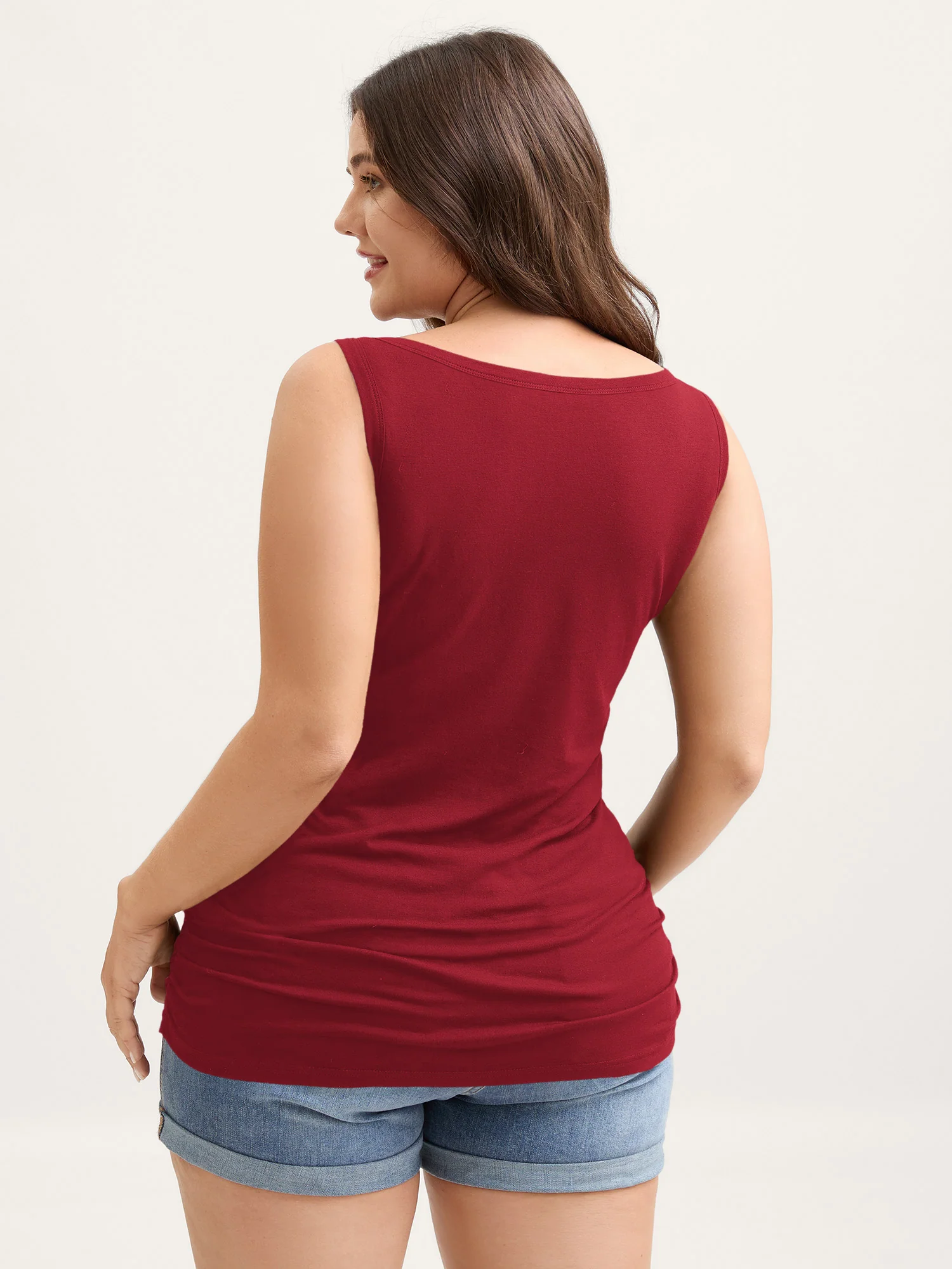 Supportive Bra Pleated Fitted Tank Top - Image 19