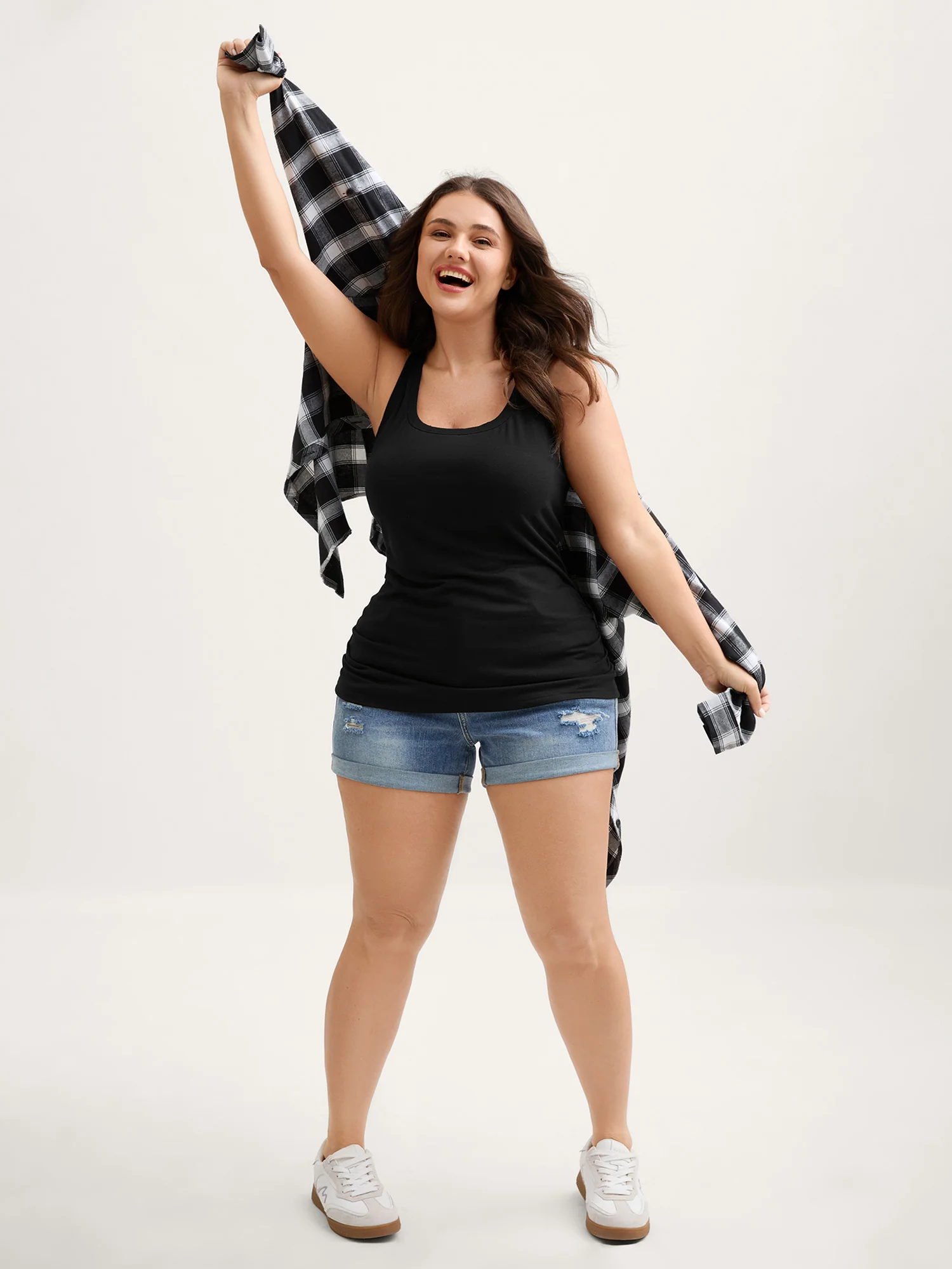 Supportive Bra Pleated Fitted Tank Top - Image 2