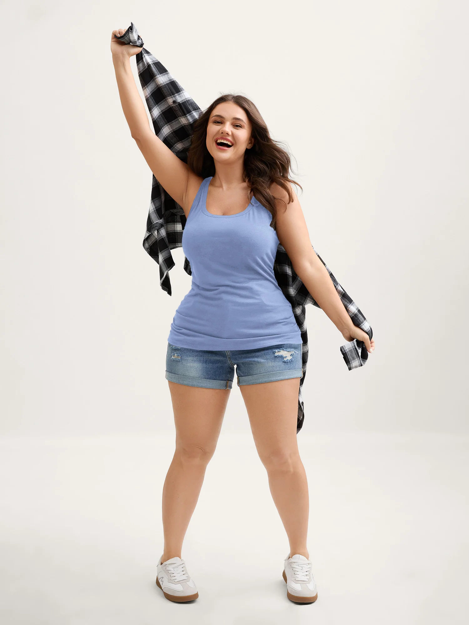 Supportive Bra Pleated Fitted Tank Top - Image 21