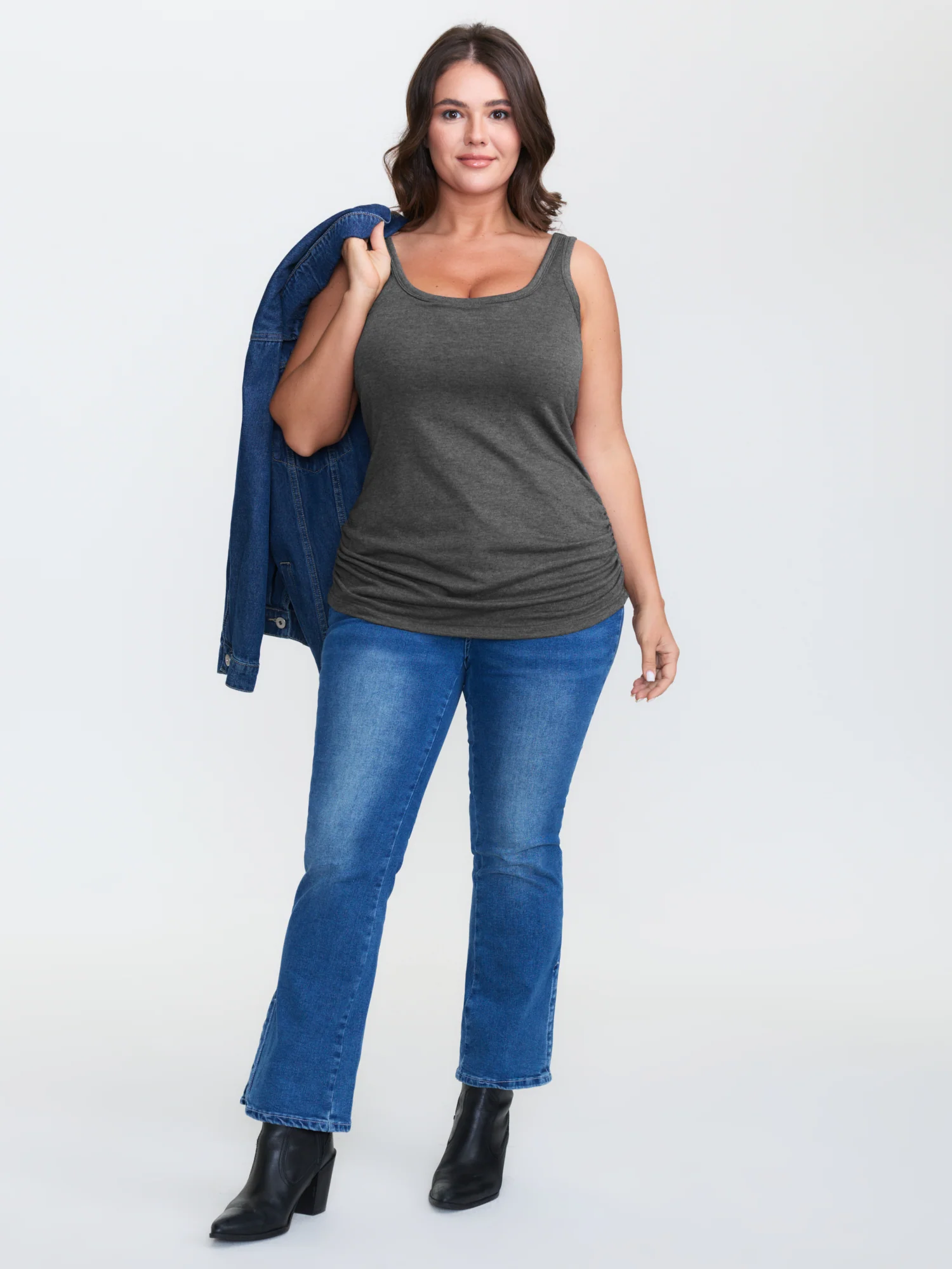 Supportive Bra Pleated Fitted Tank Top - Image 33