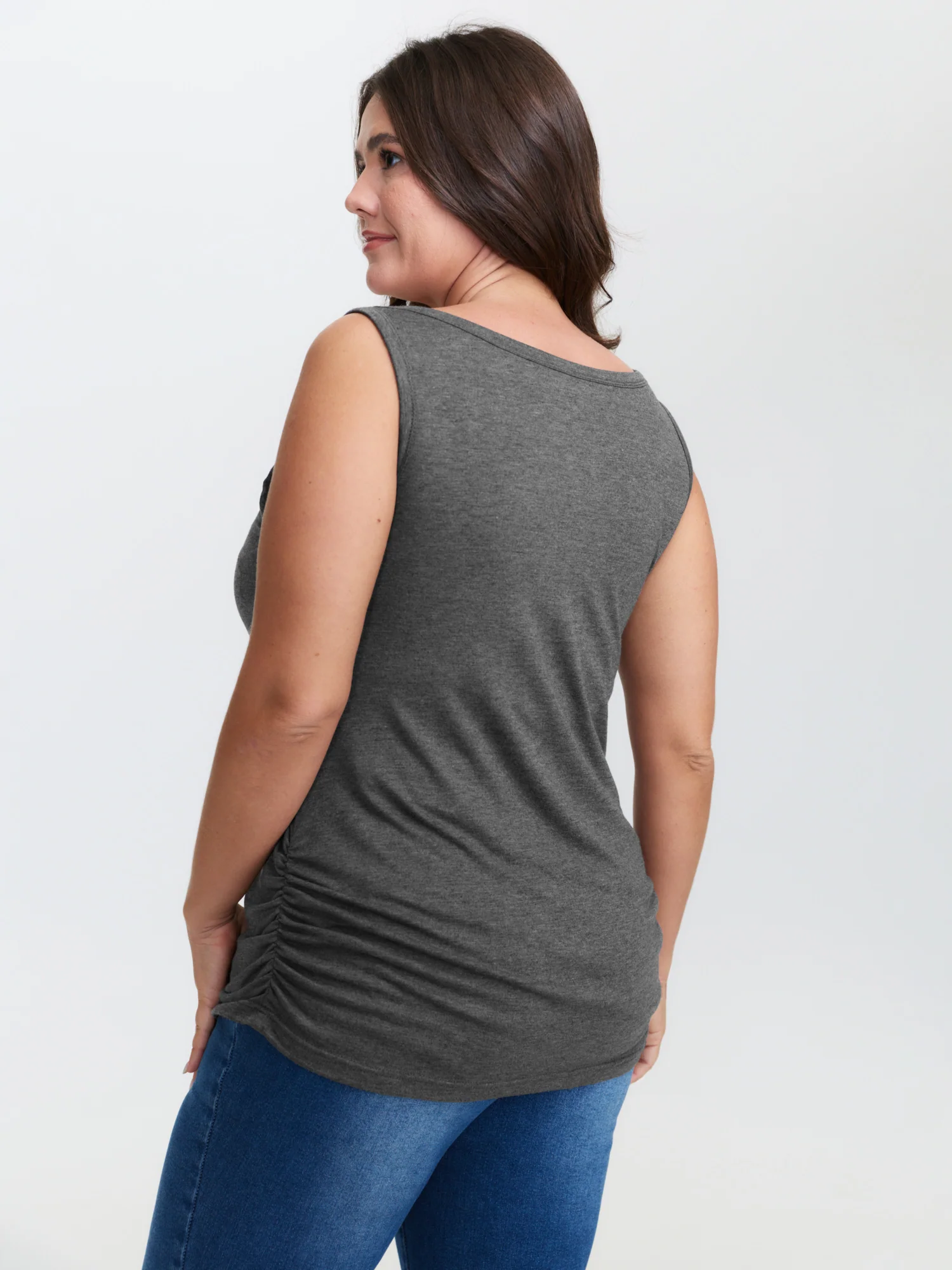 Supportive Bra Pleated Fitted Tank Top - Image 36