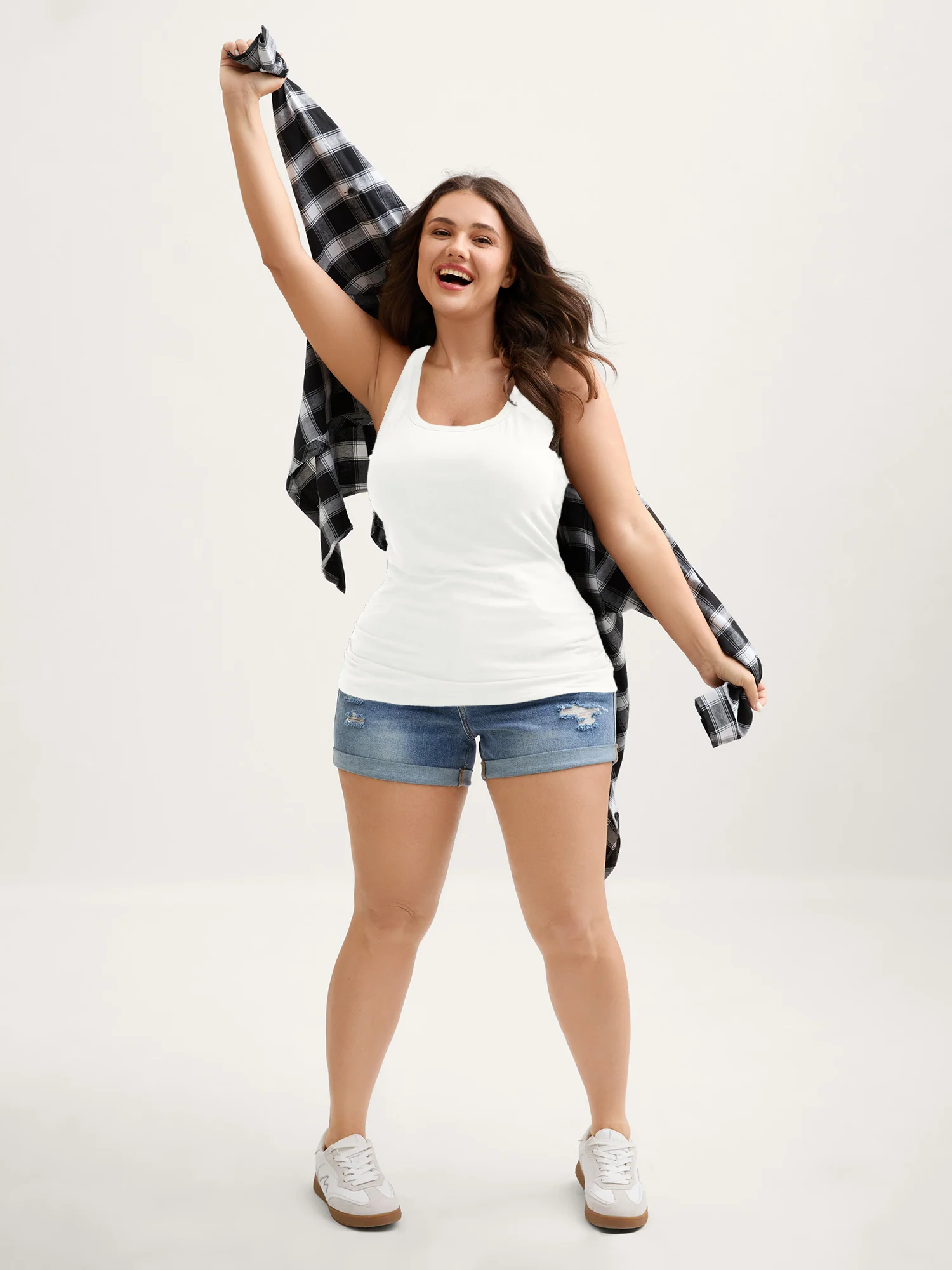 Supportive Bra Pleated Fitted Tank Top - Image 9