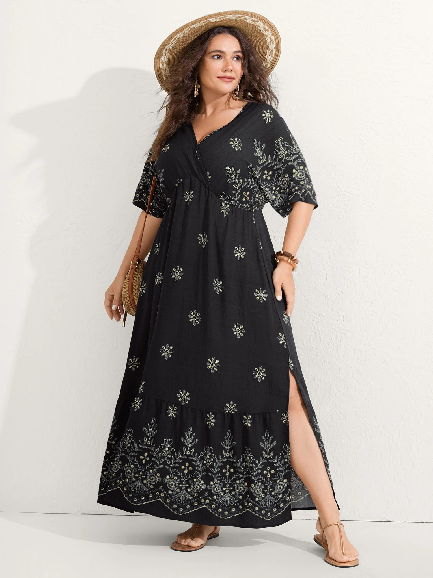 Surplice Neck Split Side Pockets Maxi Dress - Image 14