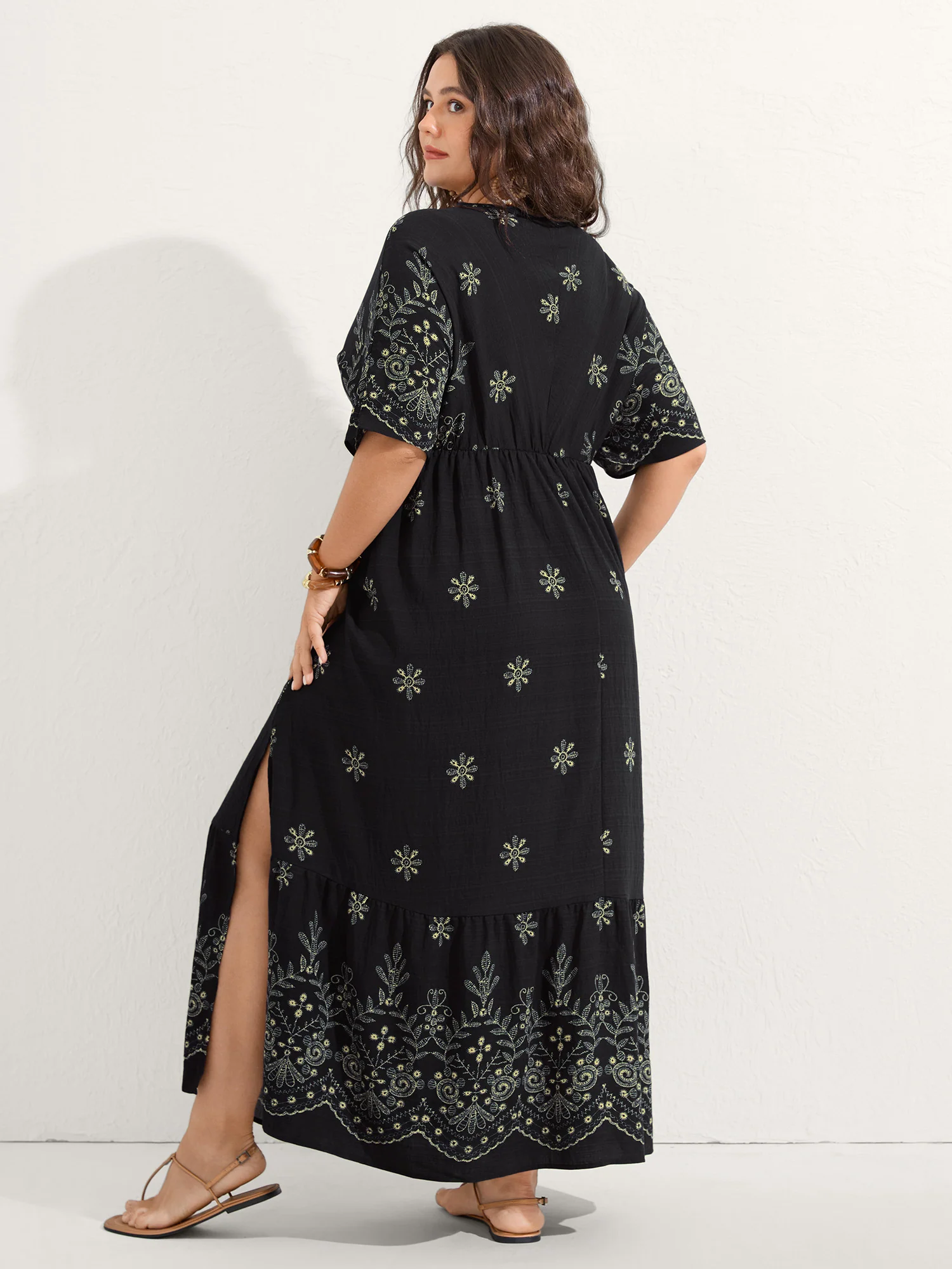 Surplice Neck Split Side Pockets Maxi Dress - Image 15