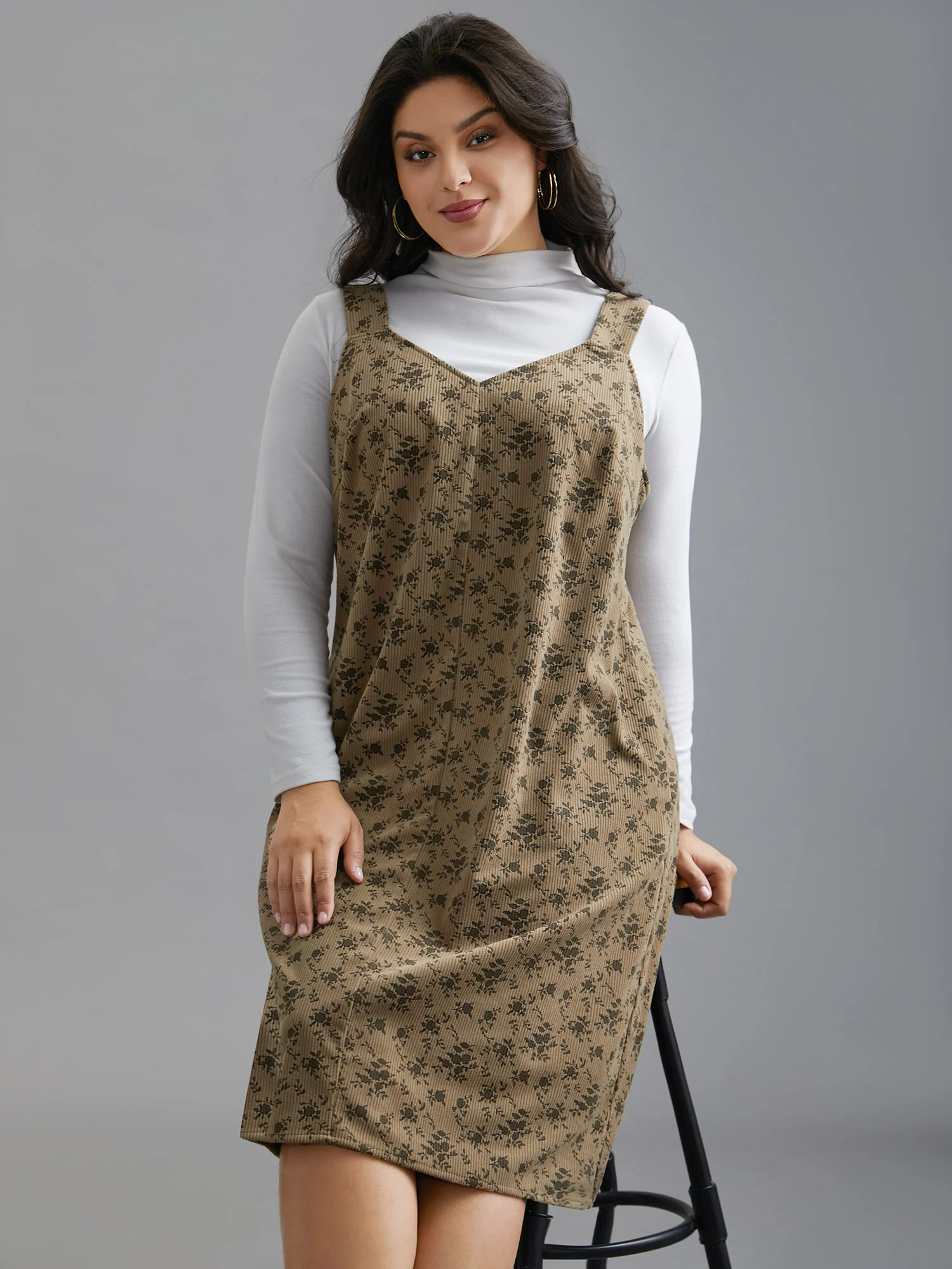 Suspender Skirt Style Floral Dress - Image 5