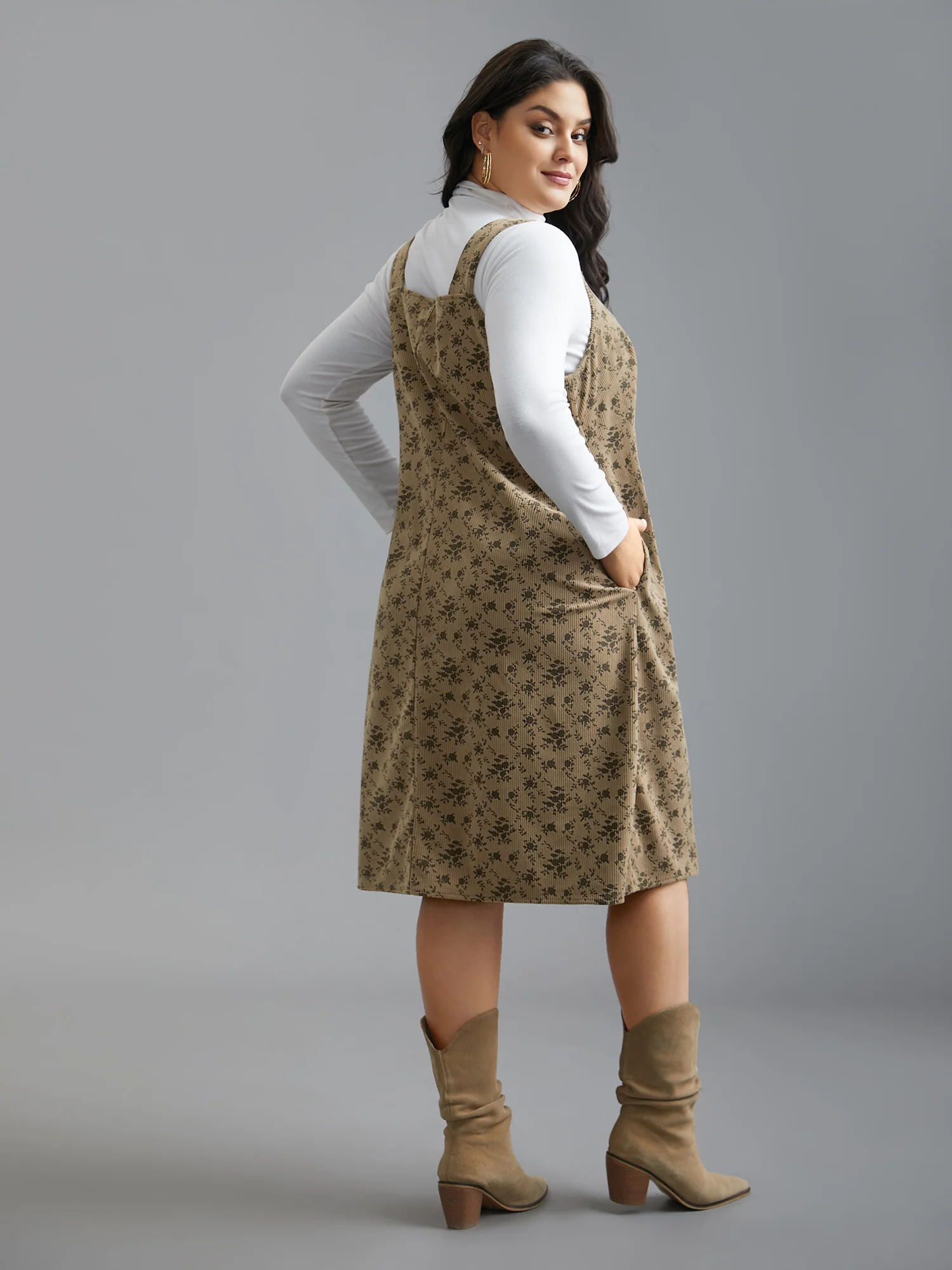 Suspender Skirt Style Floral Dress - Image 6