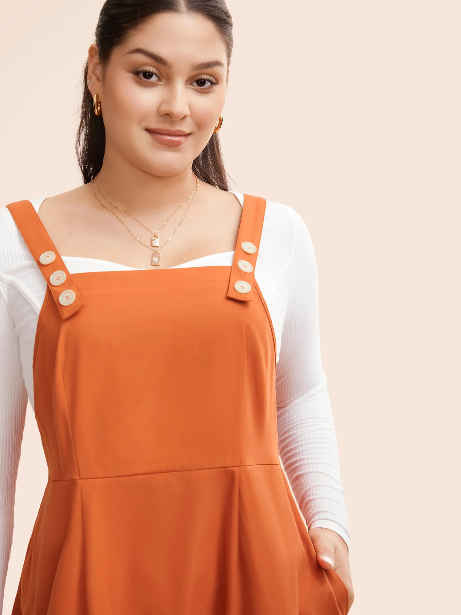 Suspender Skirt Style Midi Dress - Image 2