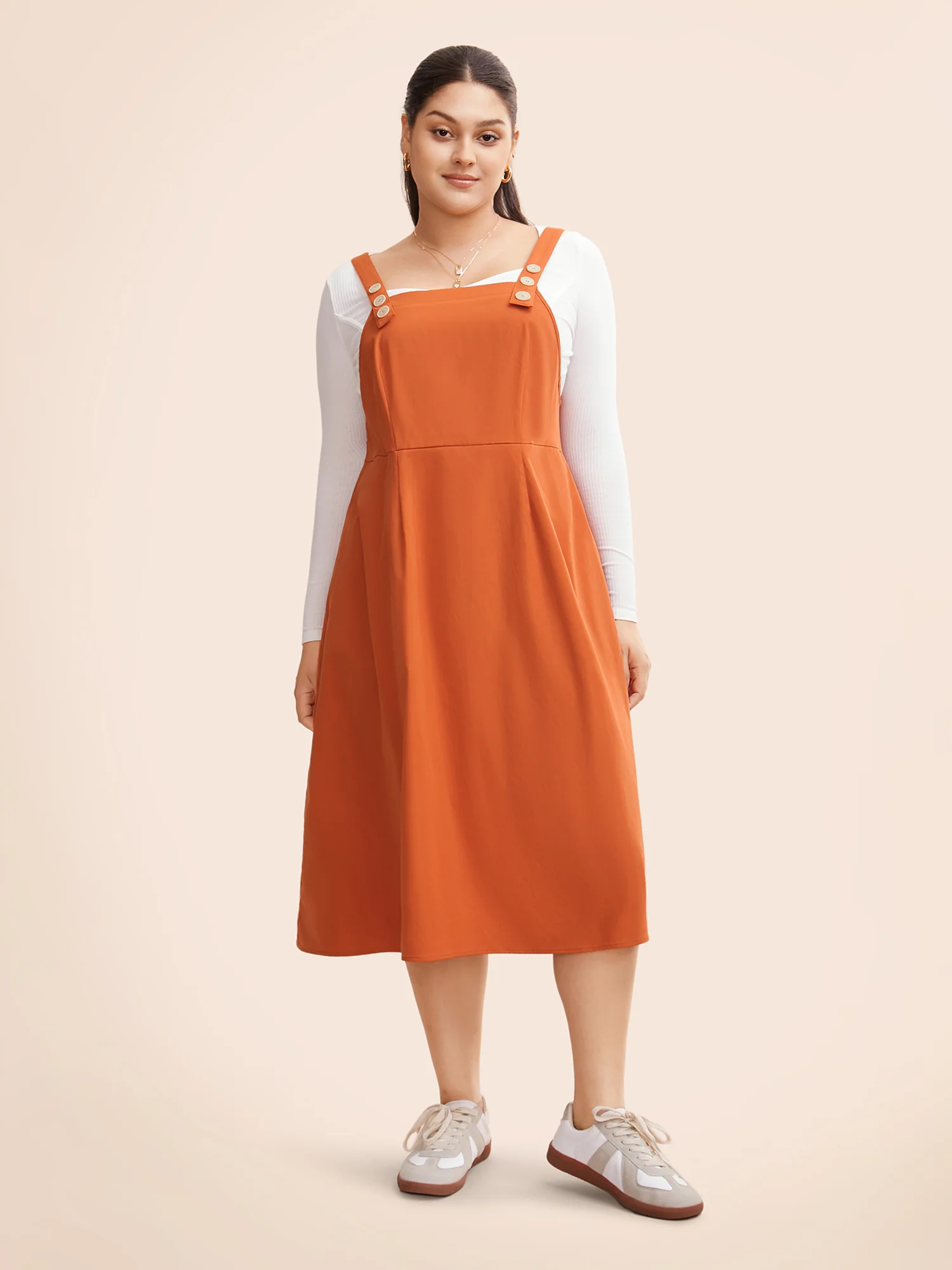 Suspender Skirt Style Midi Dress - Image 3