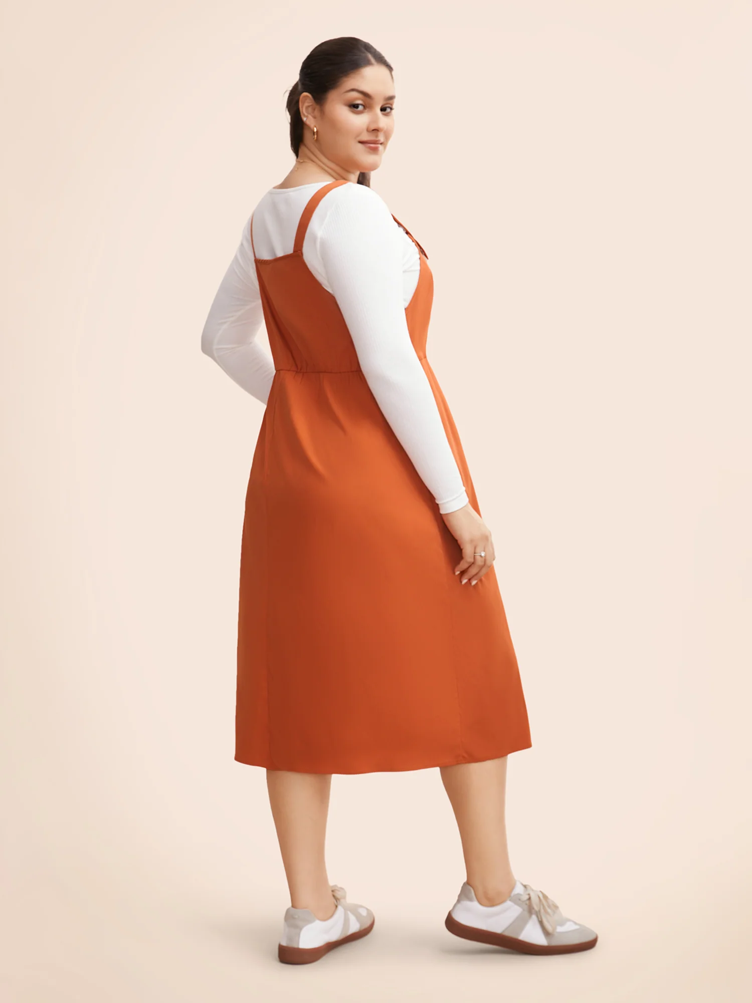 Suspender Skirt Style Midi Dress - Image 4