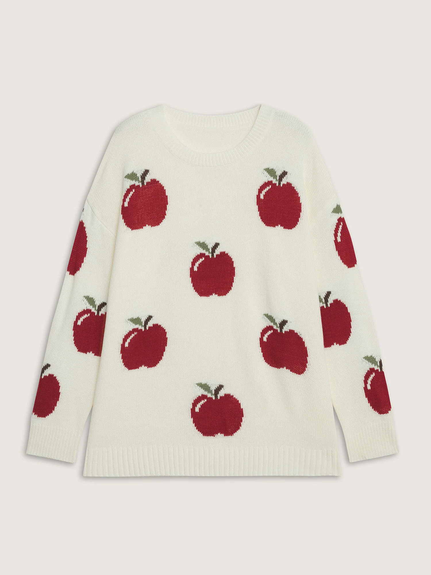 Sweet Apple Print Jacquard Print Pullover - Image 7